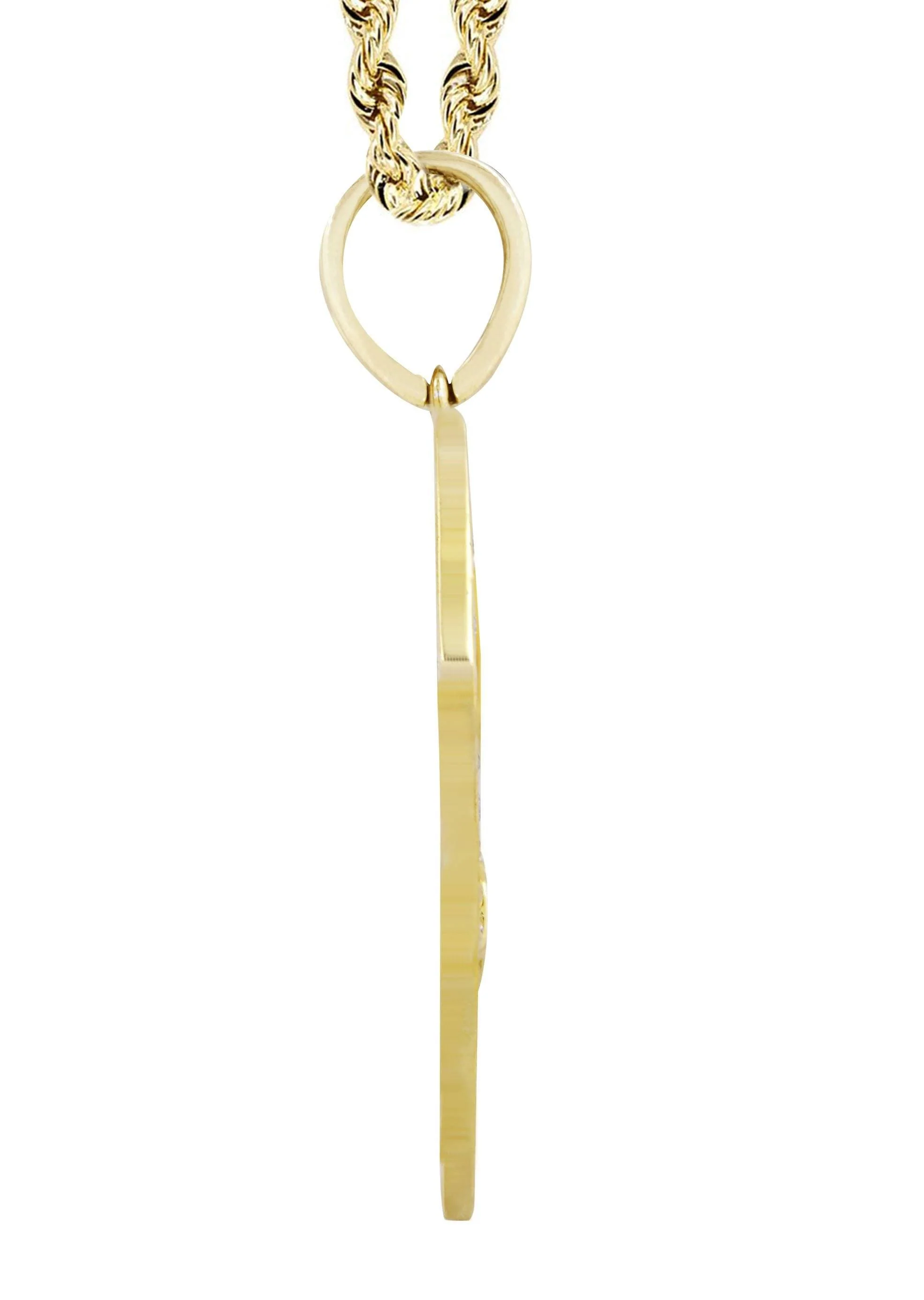 10K Yellow Gold Superman Diamond Necklace  | 0.75 Carats - Image 4