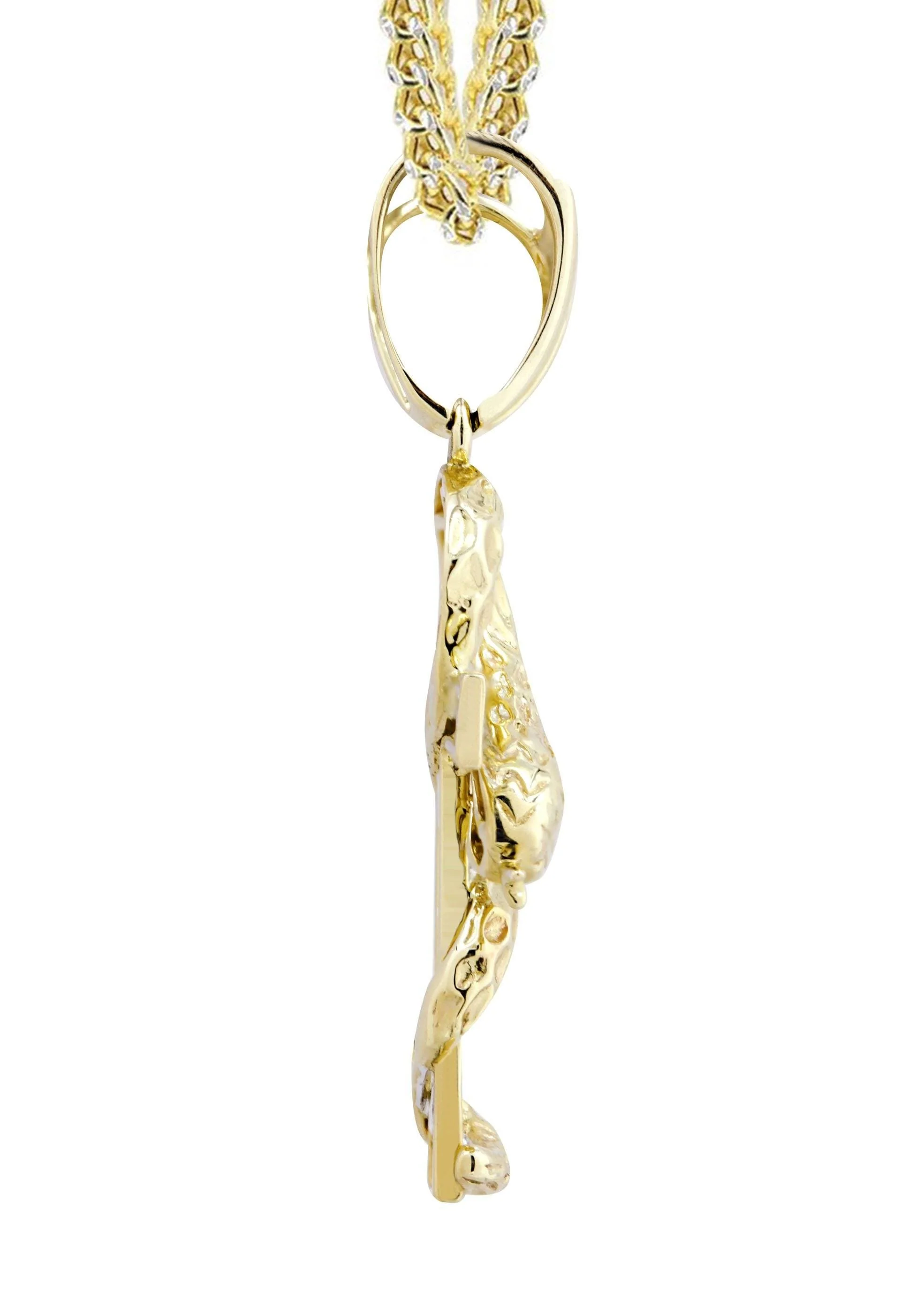 10K Yellow Gold Serpent Ankh Diamond Necklace  | 0.17 Carats - Image 4