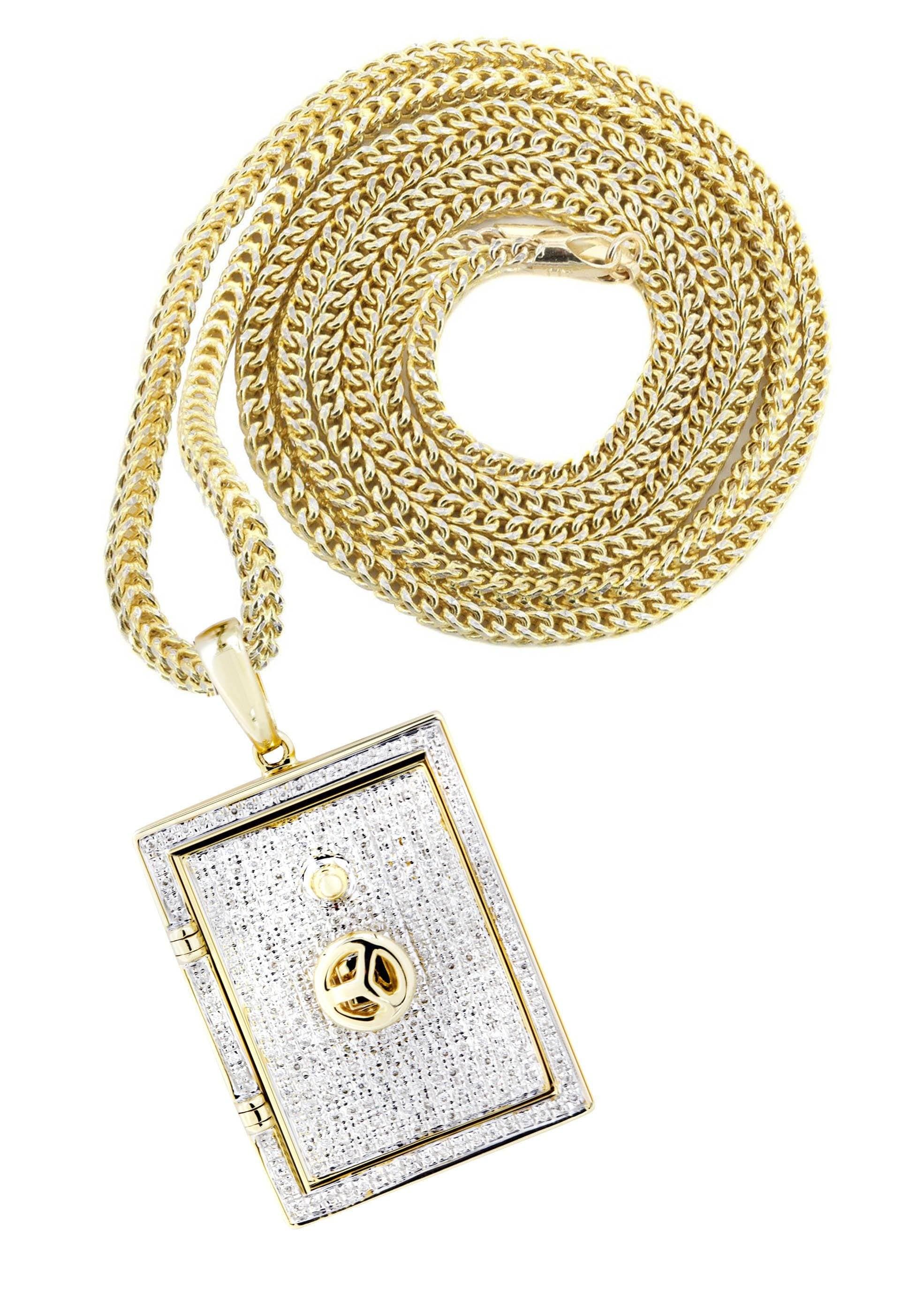 10K Yellow Gold Vault Diamond Necklace | 0.59 Carats