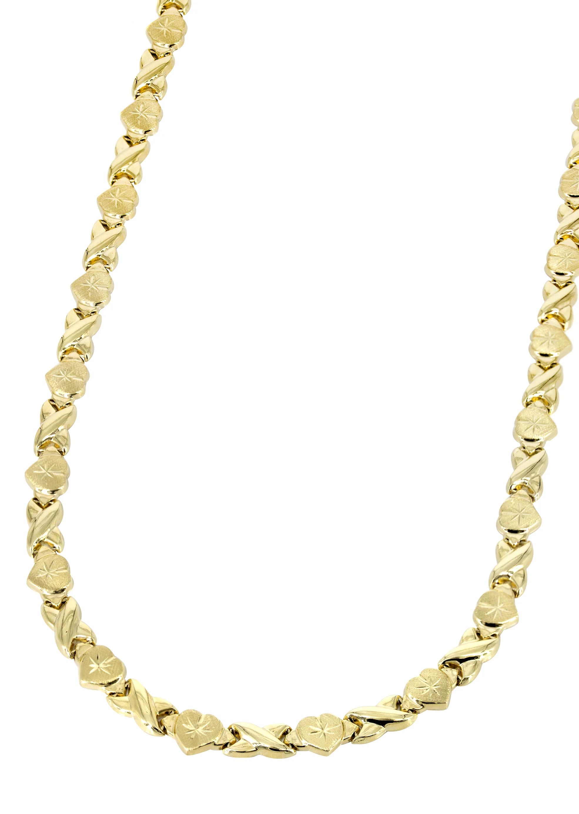 YELLOW GOLD "XO HEART" HOLLOW NECKLACE FOR WOMEN | APPX 12.3 GRAMS - Image 2