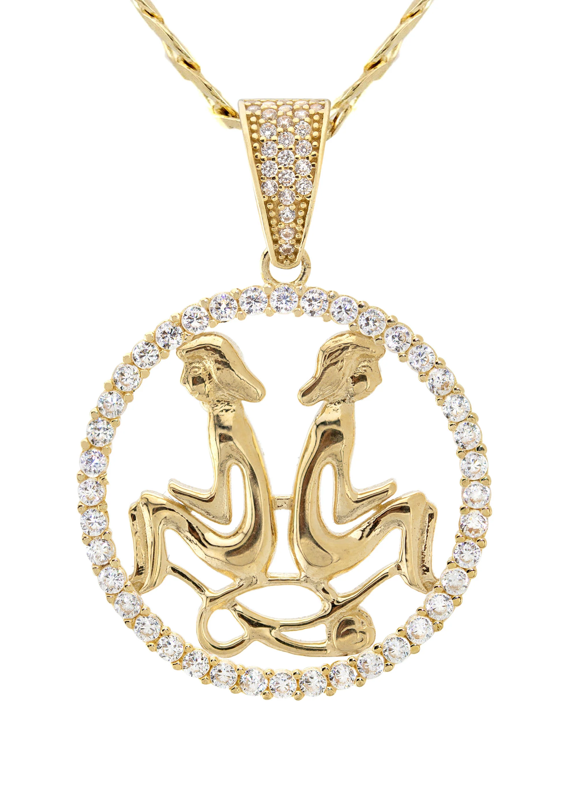 10K Yellow Gold Zodiac Gemini Necklace | Appx. 17.8 Grams - Image 2