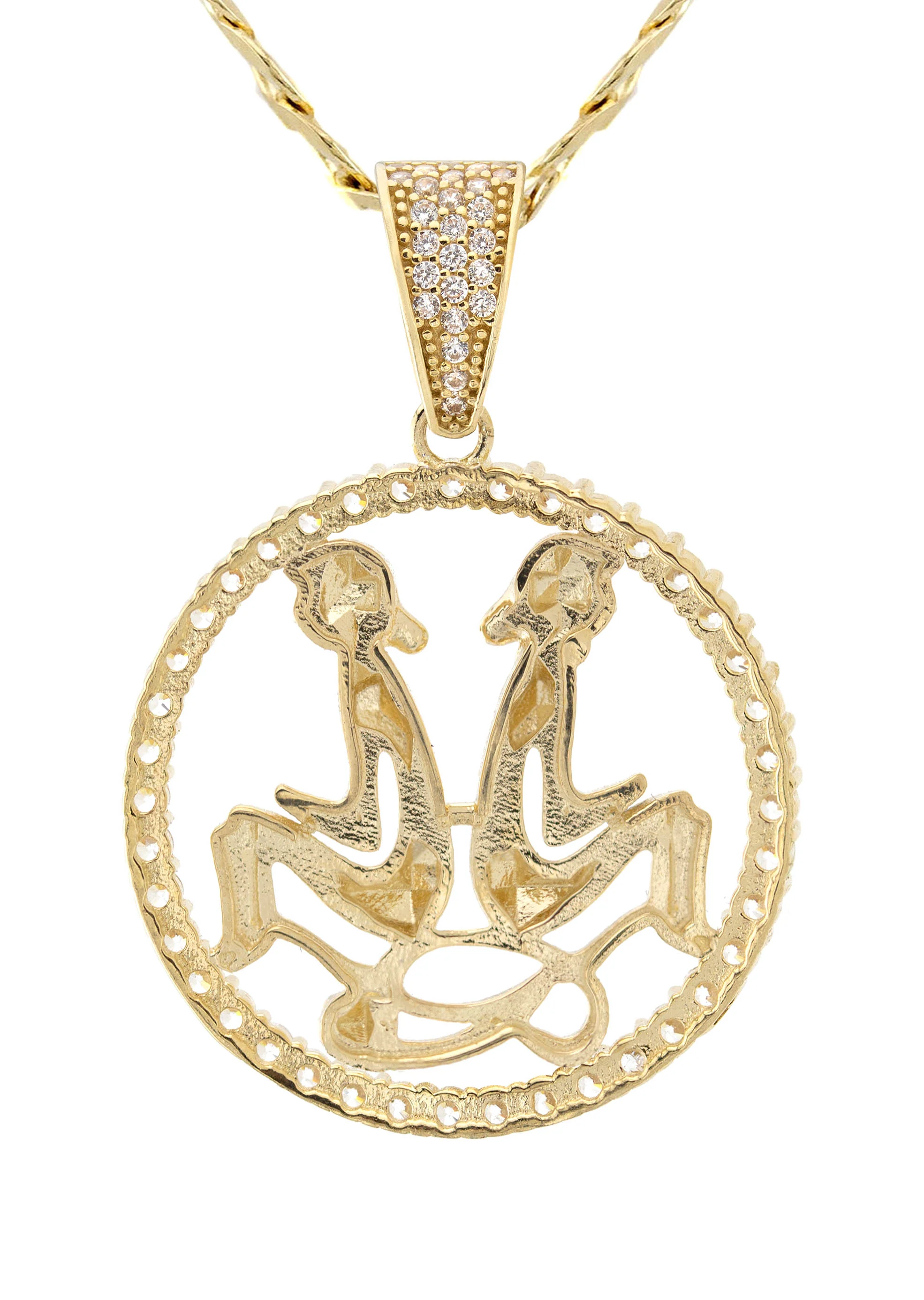 10K Yellow Gold Zodiac Gemini Necklace | Appx. 17.8 Grams - Image 3