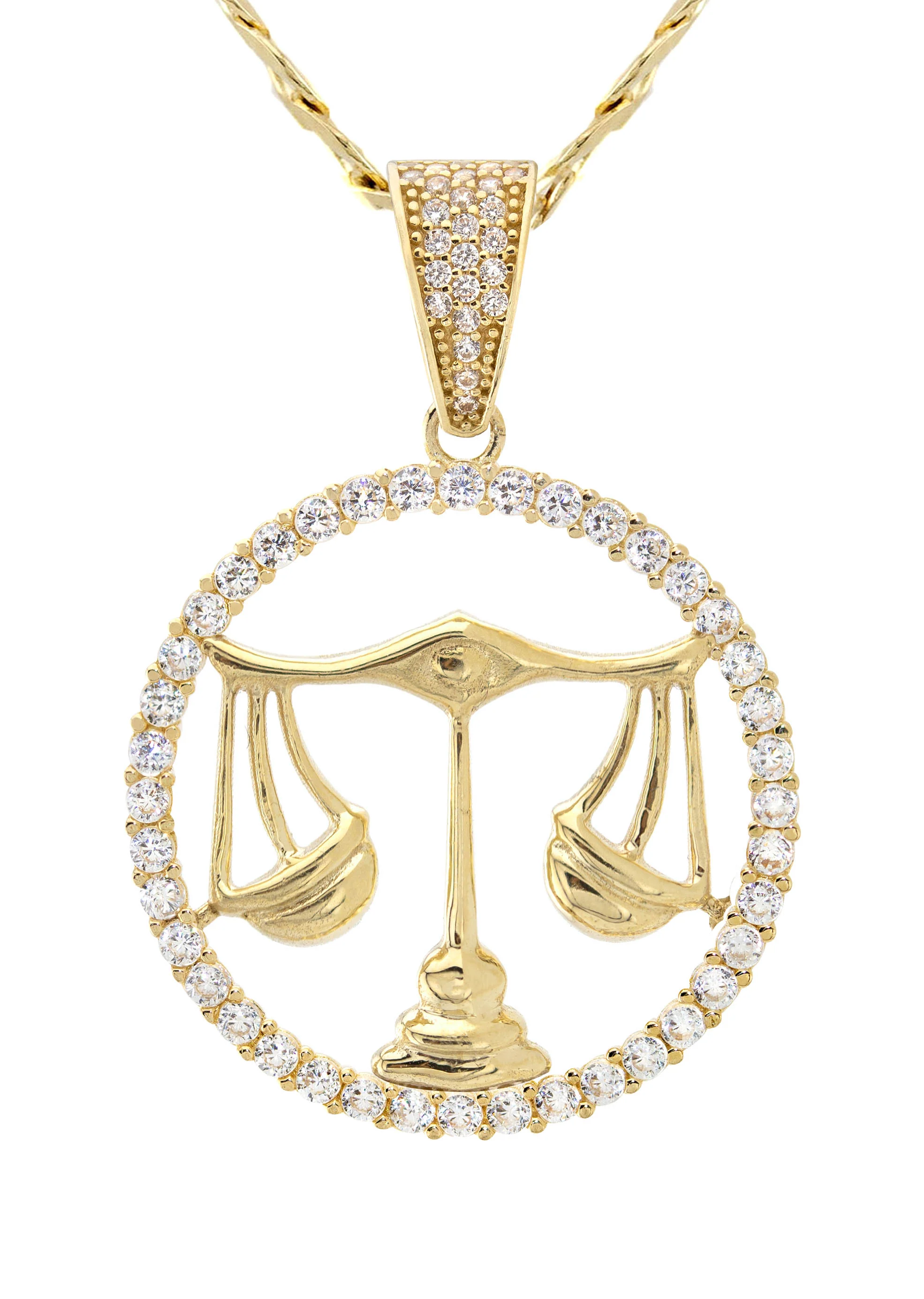 10K Yellow Gold Zodiac Libra Necklace | Appx. 17 Grams - Image 2