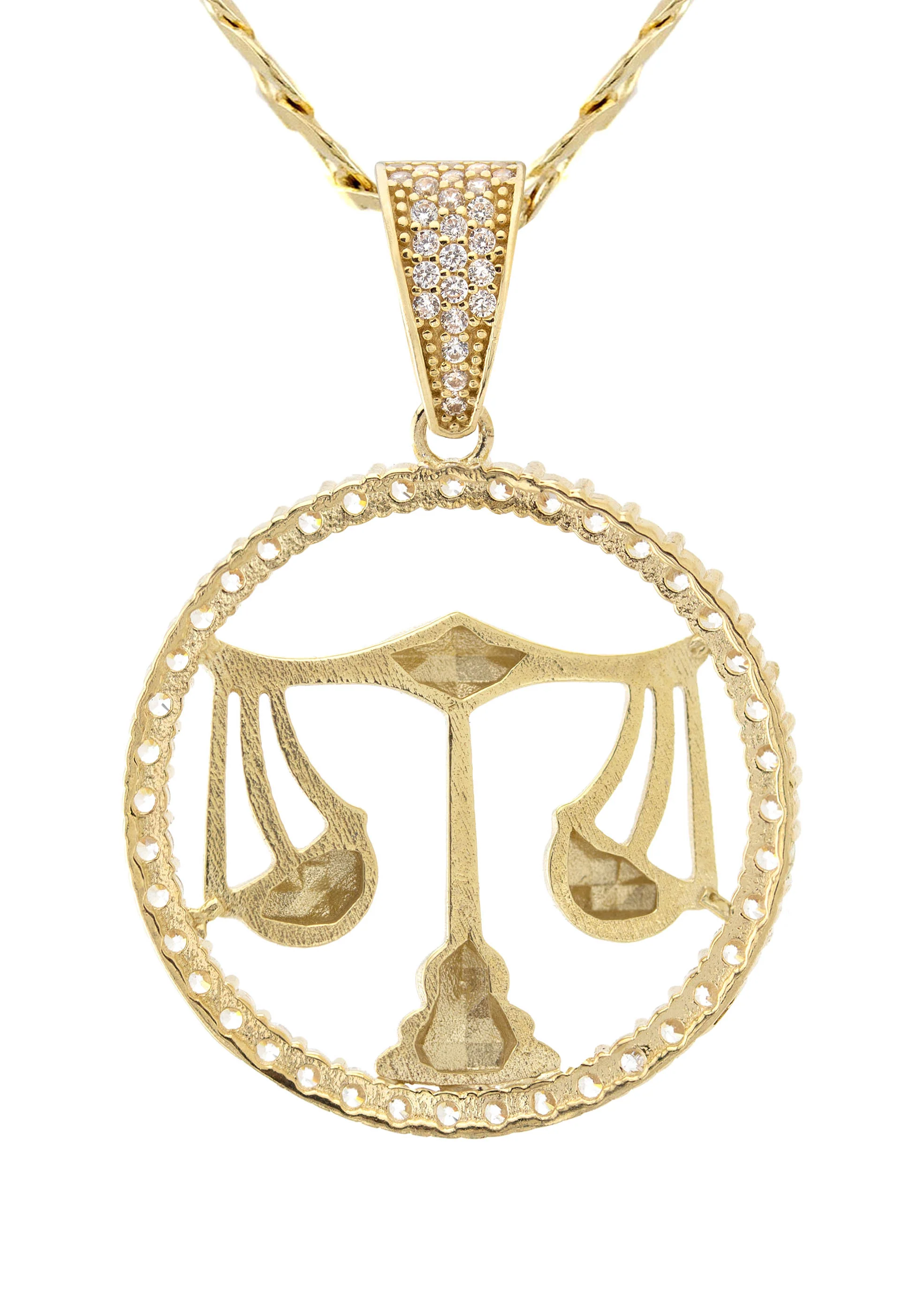 10K Yellow Gold Zodiac Libra Necklace | Appx. 17 Grams - Image 3
