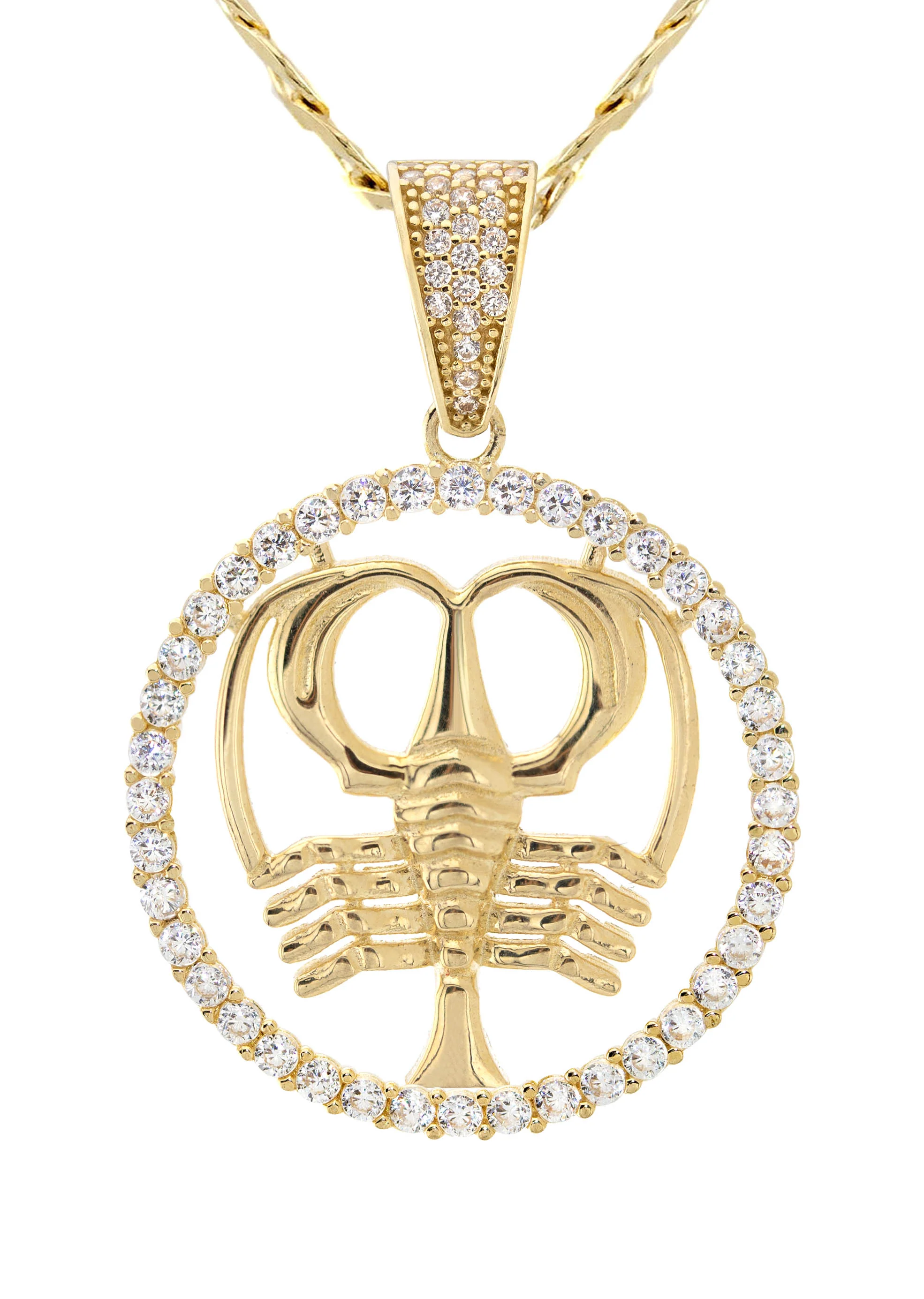10K Yellow Gold Zodiac Cancer Necklace | Appx. 17.1 Grams - Image 2