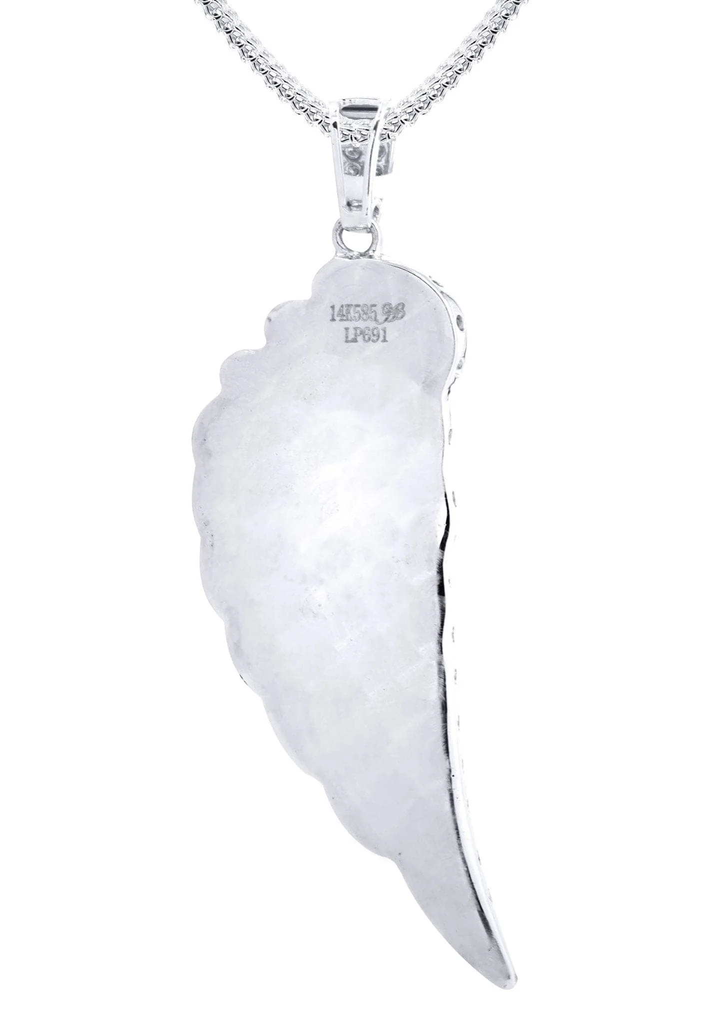 14K White Gold Angel Wing Diamond Necklace  | 1.75 Carats - Image 3