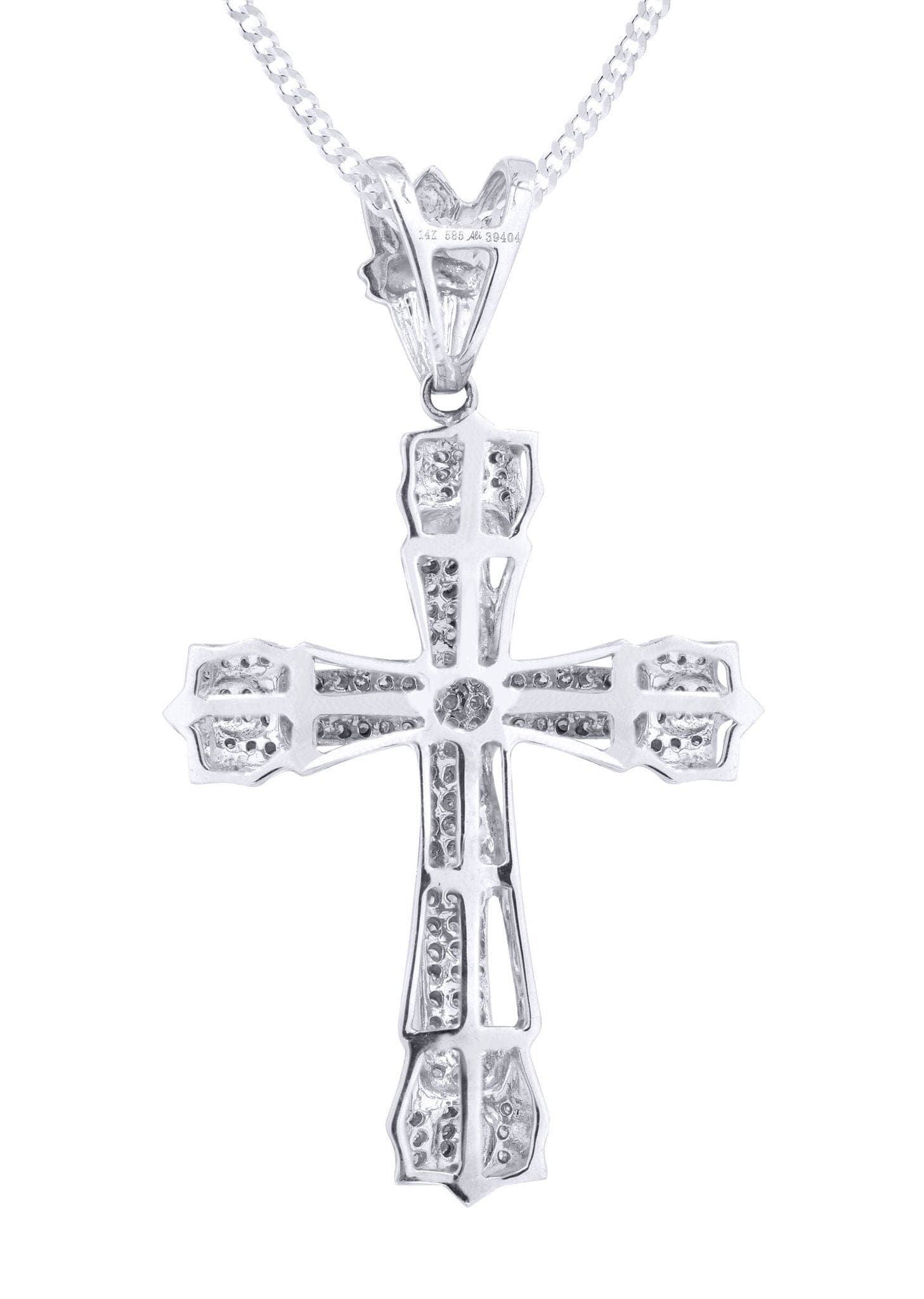 14K White Gold Diamond Cross Necklace | 0.72 Carats - Image 3