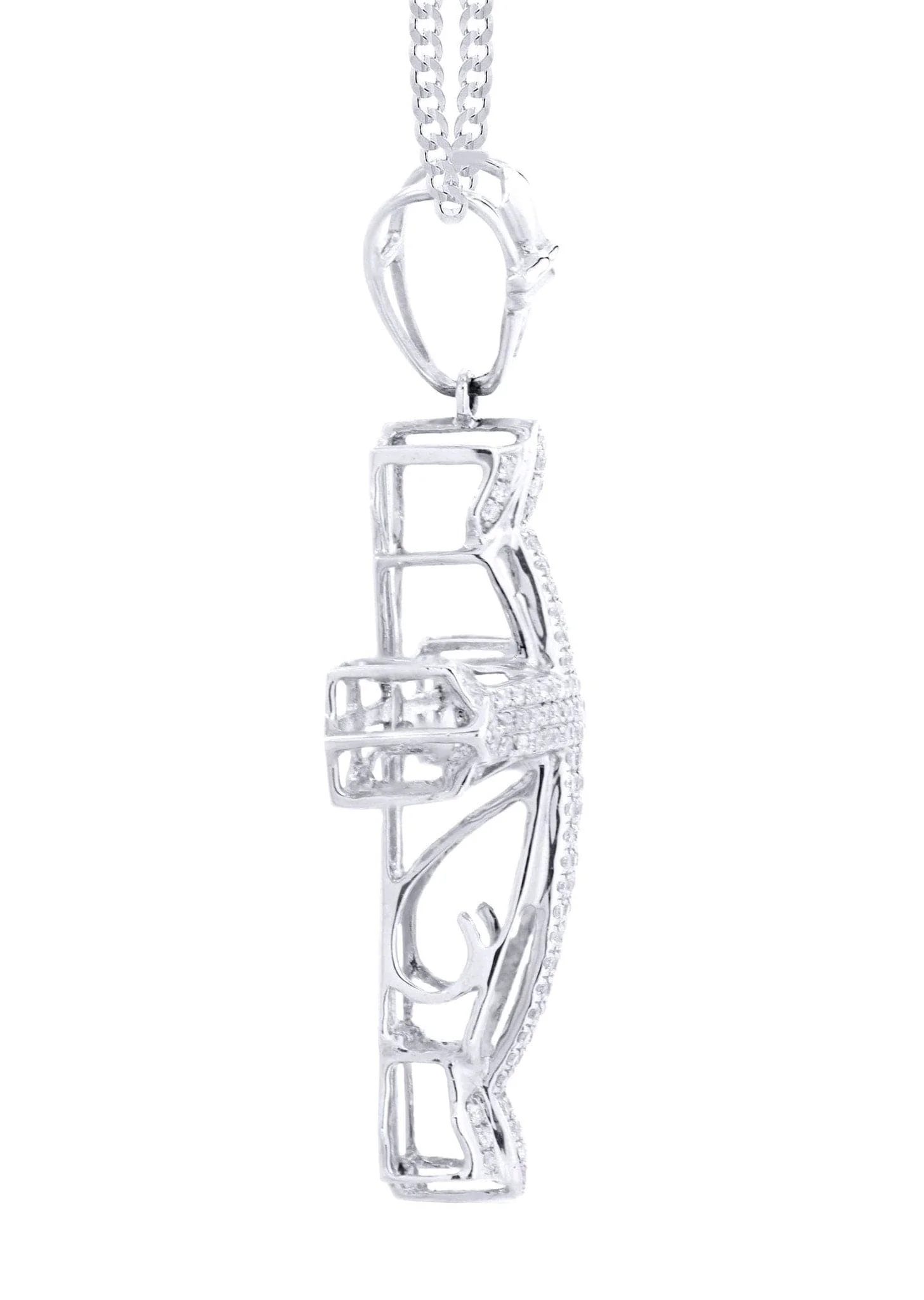 14K White Gold Diamond Cross Necklace | 0.72 Carats - Image 4