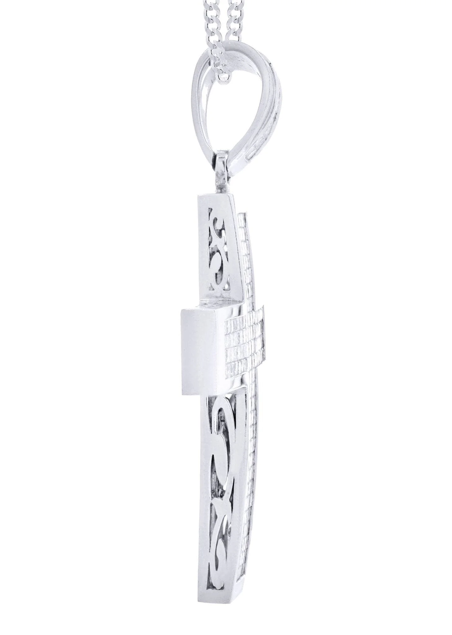 14 White Gold Diamond Cross Necklace  | 11.25 Carats - Image 4