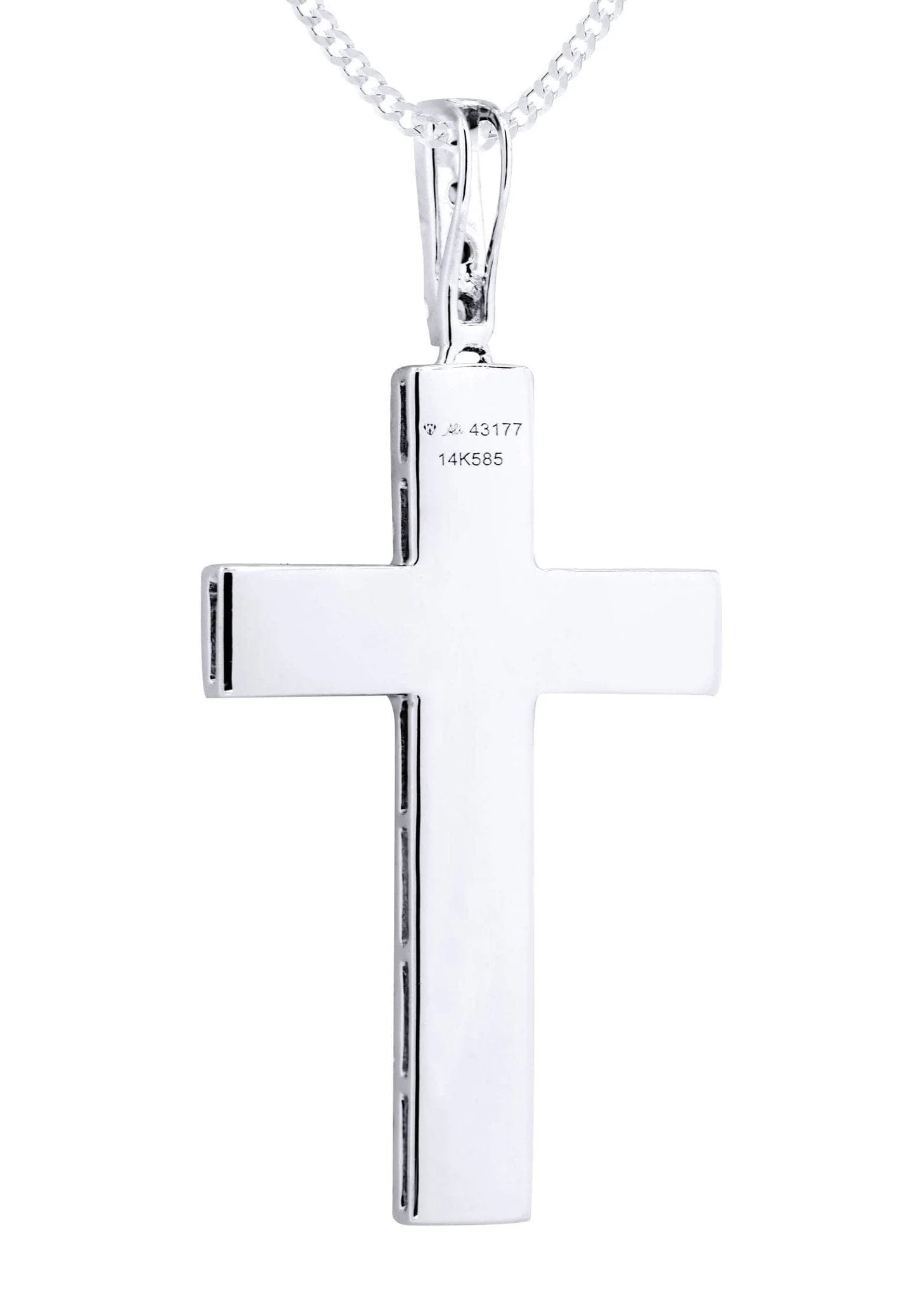 14K White Gold Diamond Cross Necklace | 2.57 Carats - Image 3