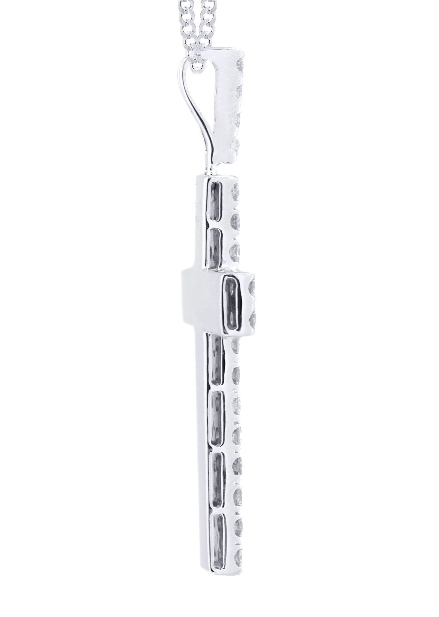14K White Gold Diamond Cross Necklace | 2.57 Carats - Image 4