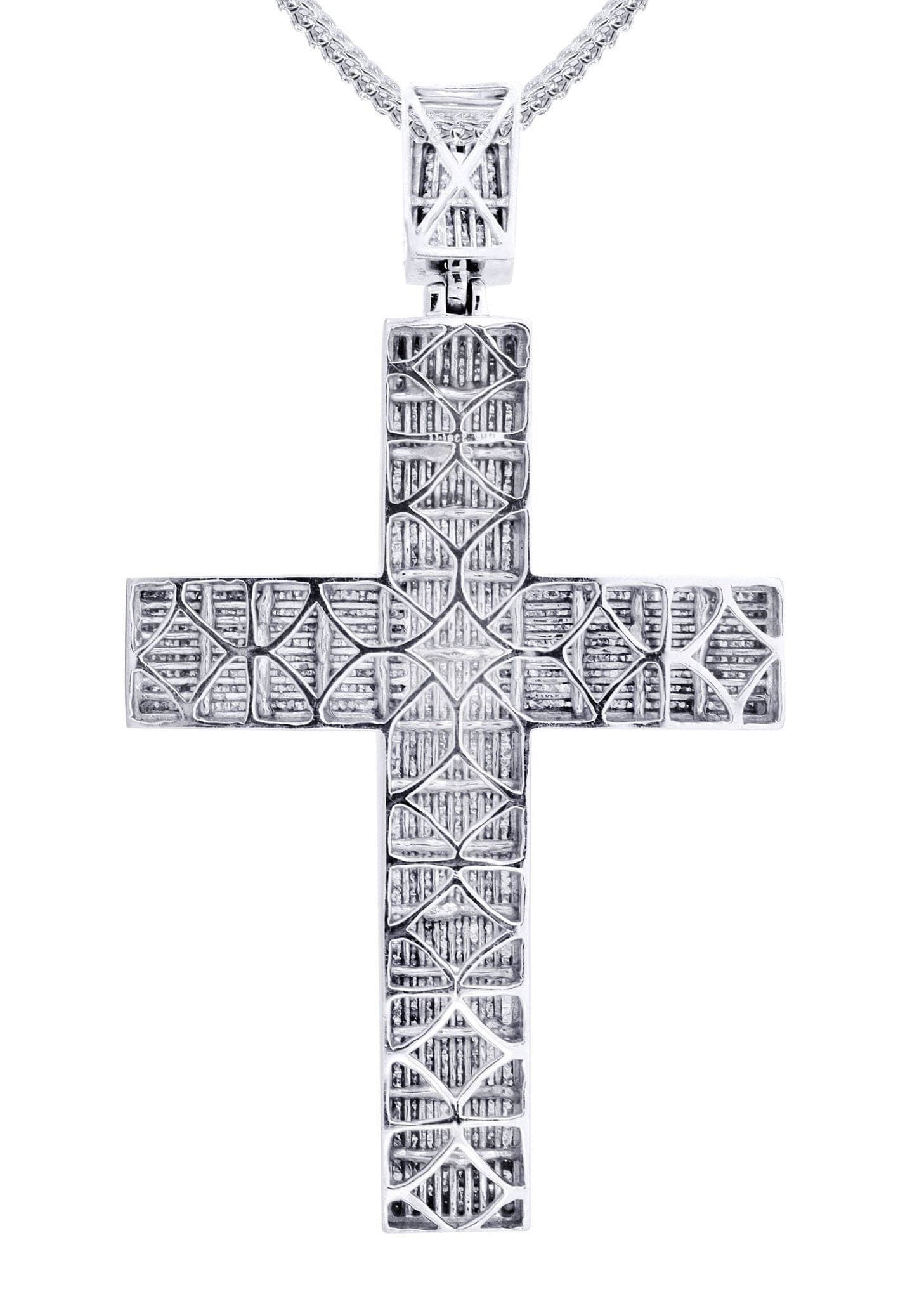 14 White Gold Diamond Cross Necklace  | 18.92 Carats - Image 3