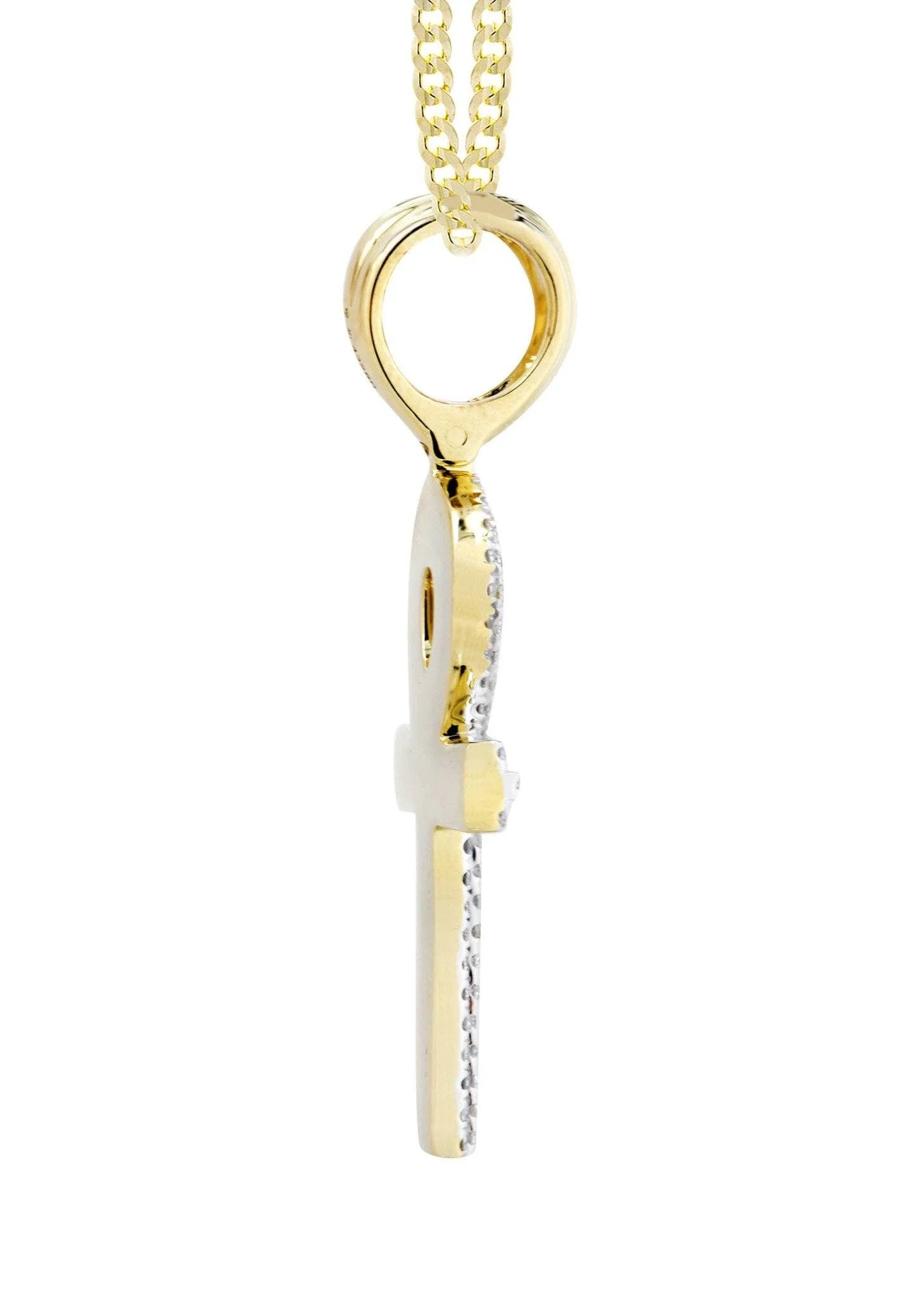 14K Yellow Gold Ankh Diamond Necklace | 0.66 Carats - Image 4