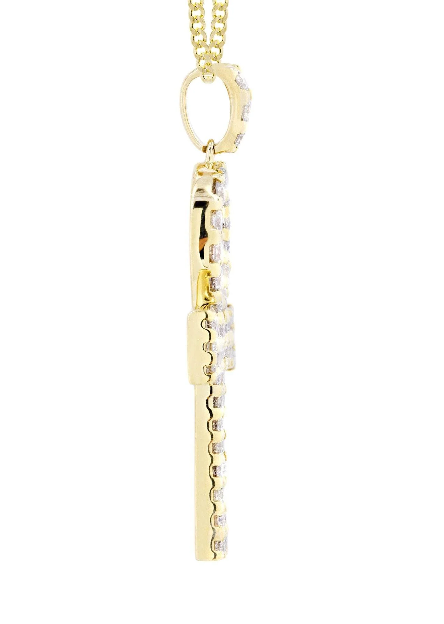 14K Yellow Gold Ankh Diamond Necklace | 1.78 Carats - Image 4