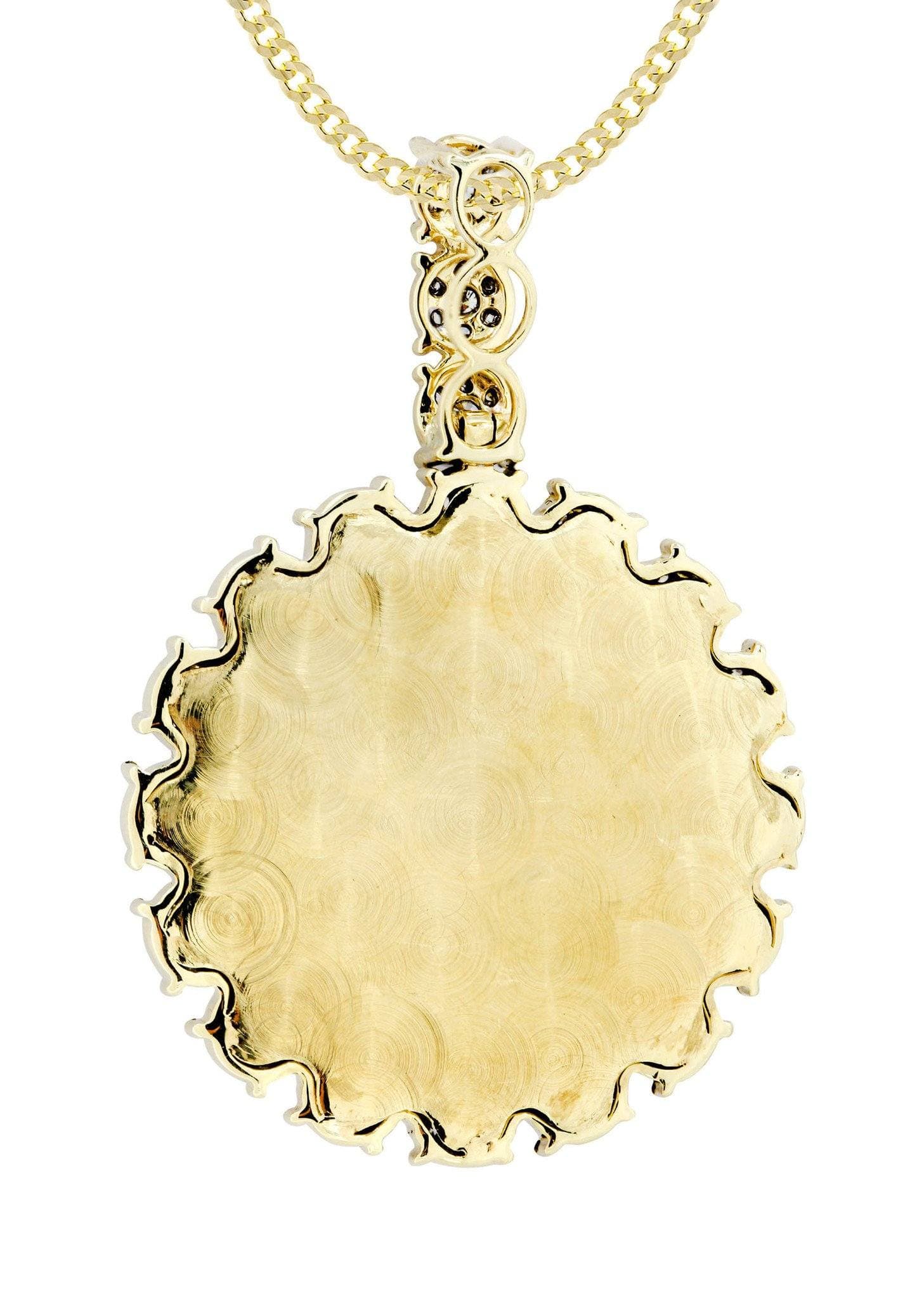 14K Yellow Gold Circle Diamond Necklace Diamond Necklace | 3.8 Carats - Image 3