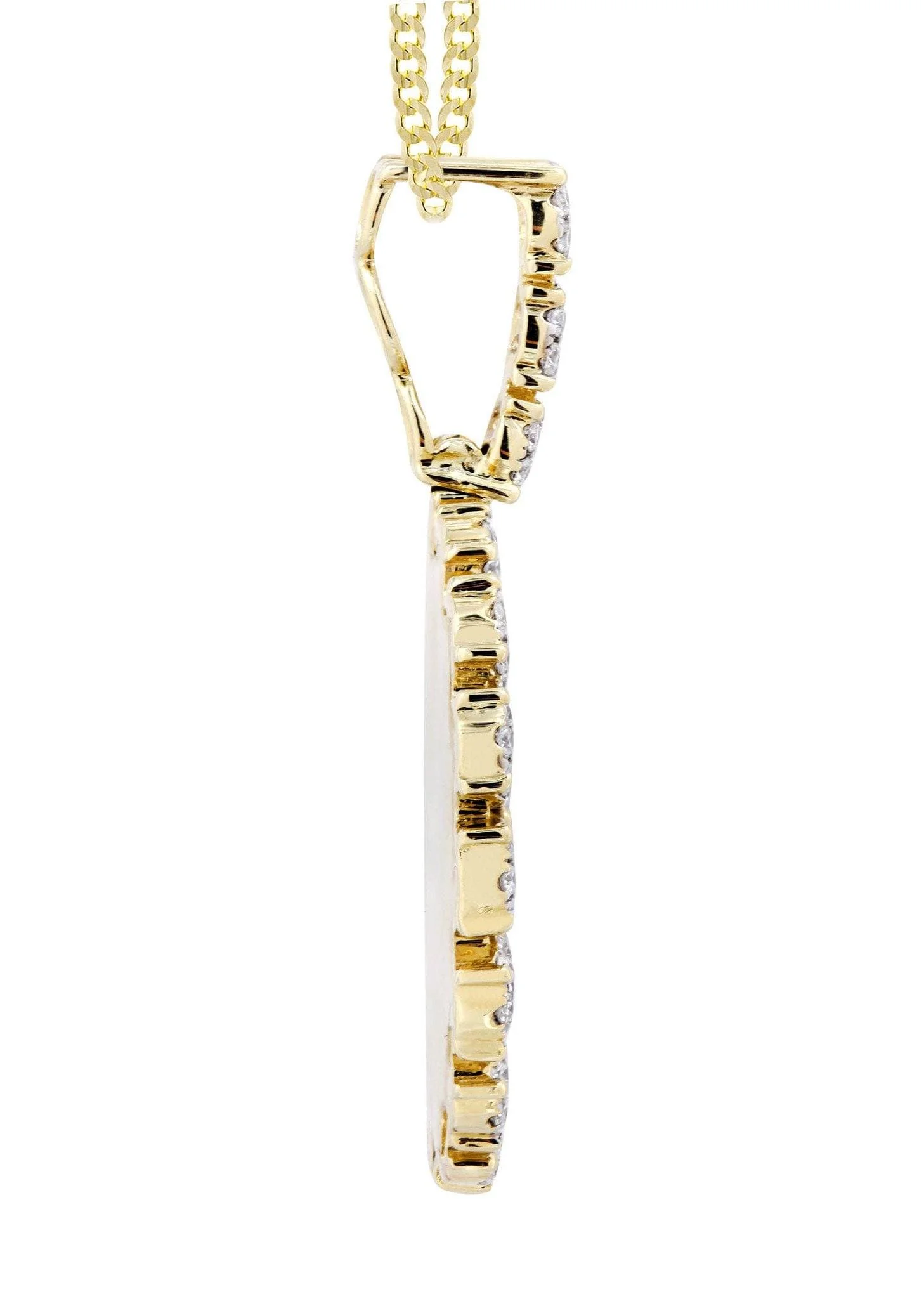 14K Yellow Gold Circle Diamond Necklace Diamond Necklace | 3.8 Carats - Image 4