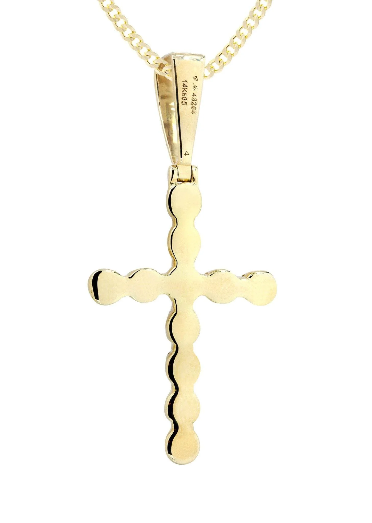 14K Yellow Gold Diamond Cross Necklace  | 1.49 Carats - Image 3