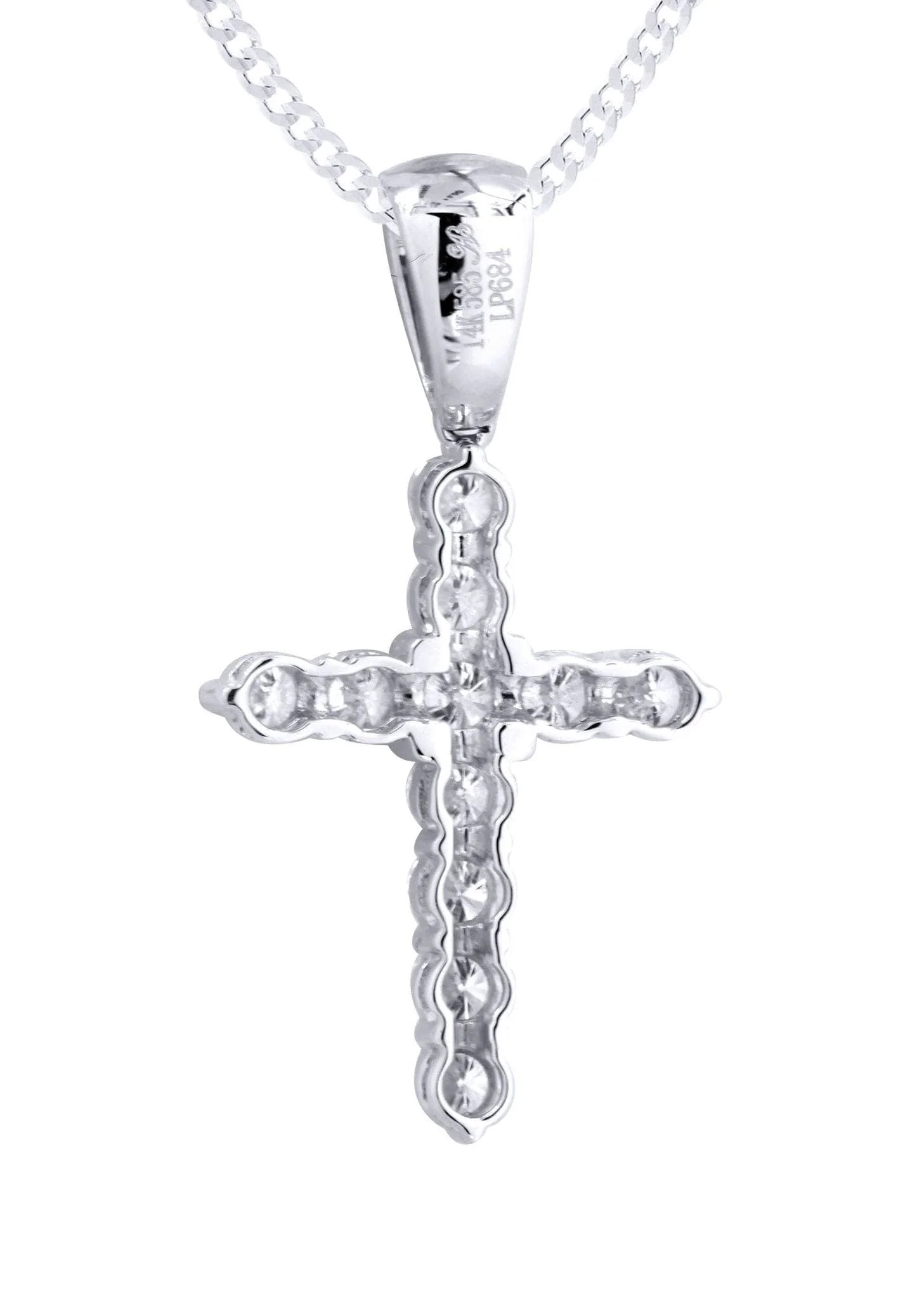 14K Yellow Gold Diamond Cross Necklace  | 1.51 Carats - Image 3