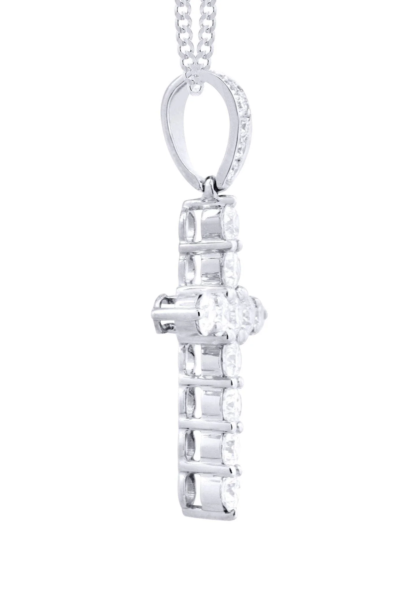 14K Yellow Gold Diamond Cross Necklace  | 1.51 Carats - Image 4
