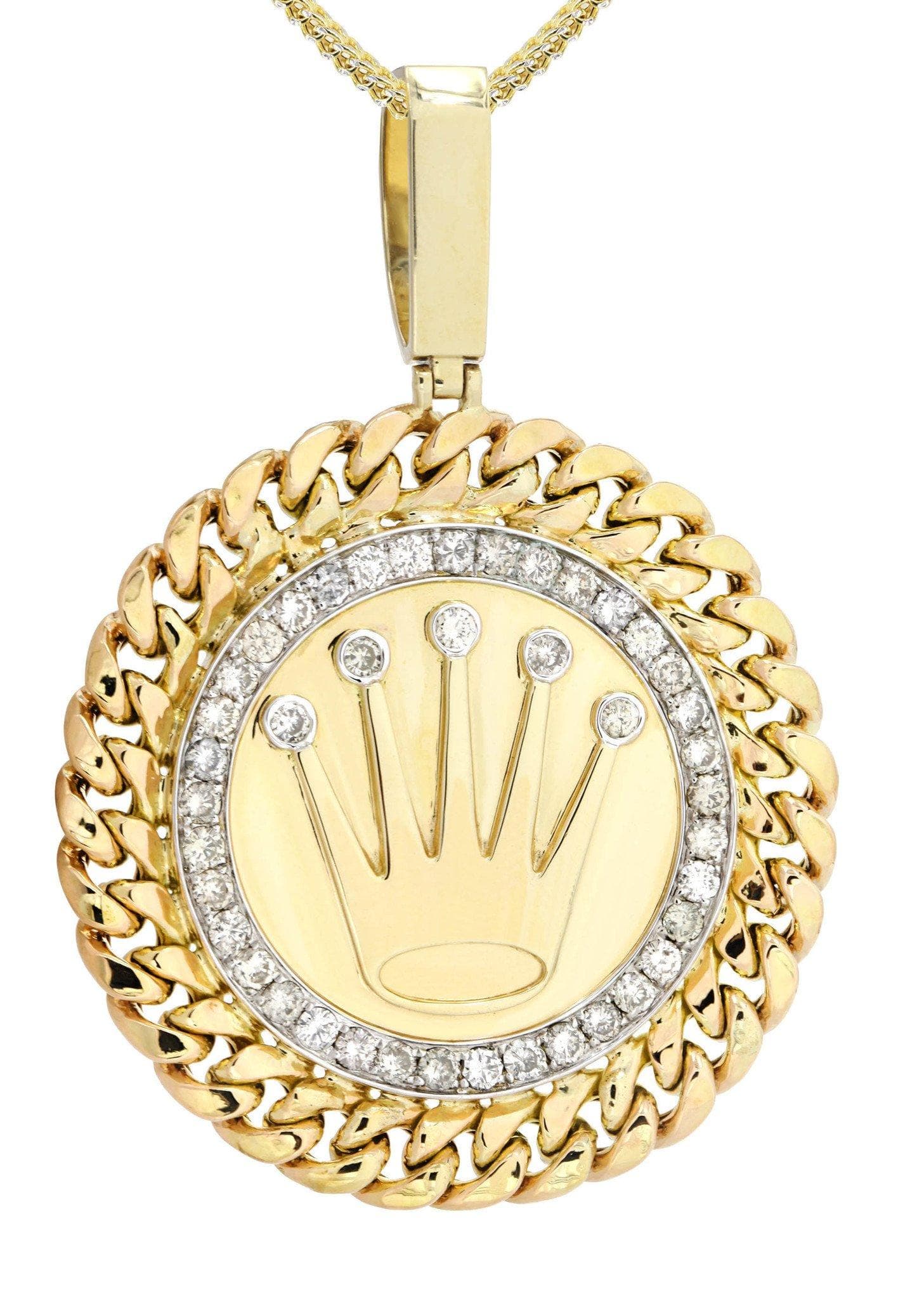 14 Yellow Gold Crown Diamond Necklace | 2.61 Carats - Image 2