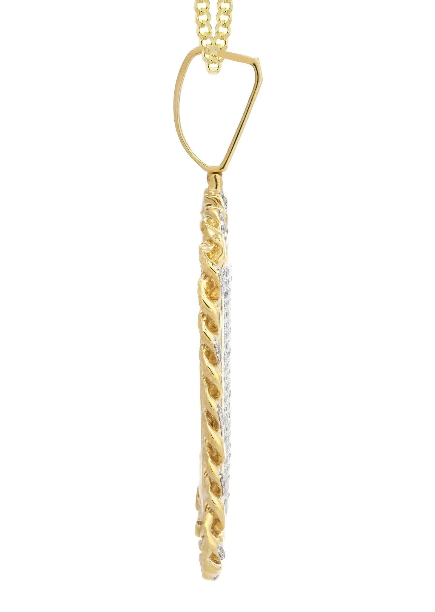 14 Yellow Gold Dog Tag Diamond Necklace | 4.65 Carats - Image 4