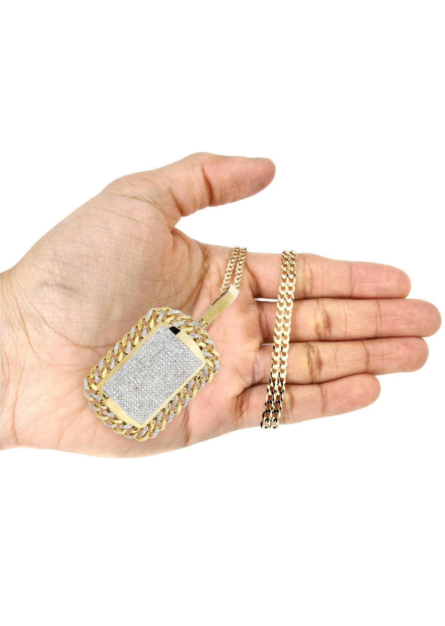 14 Yellow Gold Dog Tag Diamond Necklace | 4.65 Carats - Image 5