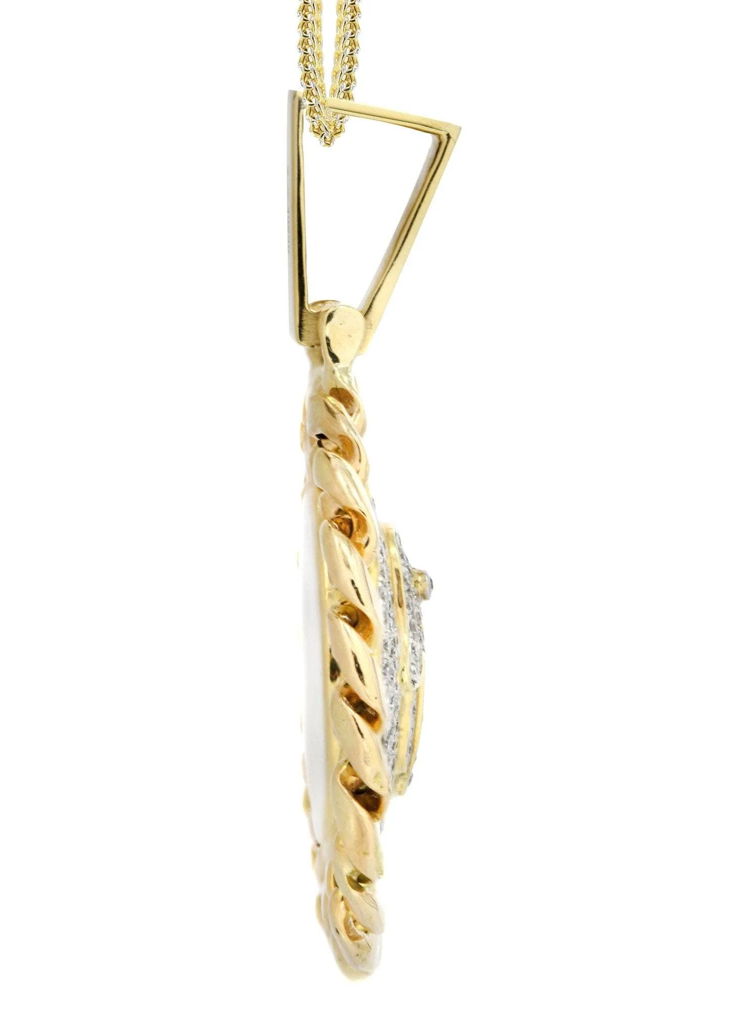 14 Yellow Gold Hamsa Diamond Necklace | 0.7 Carats - Image 4