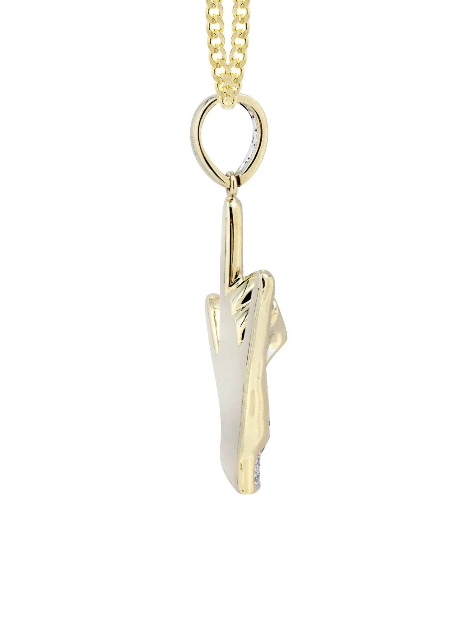 14K Yellow Gold Hand Diamond Necklace  | 0.36 Carats - Image 4