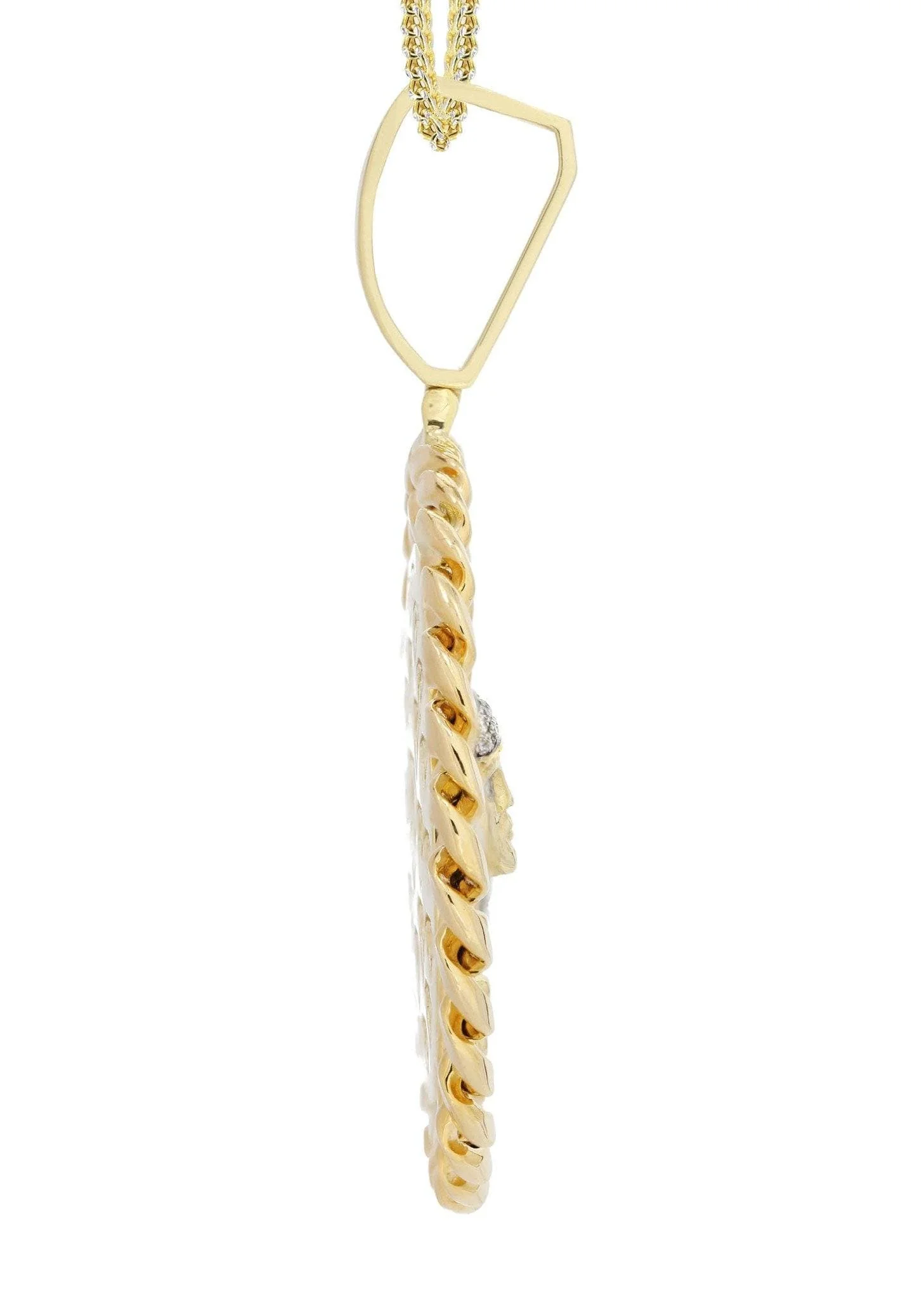 14 Yellow Gold Jesus Head Diamond Necklace| 1.59 Carats - Image 4