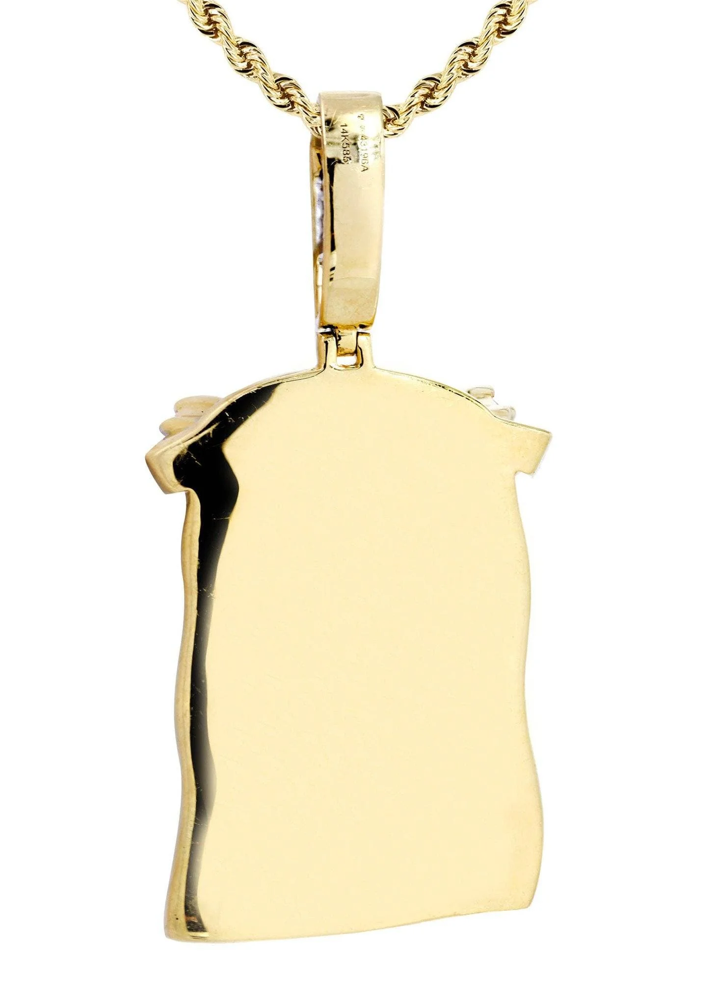 14K Yellow Gold Jesus Head Diamond Necklace  | 5.85 Carats - Image 3