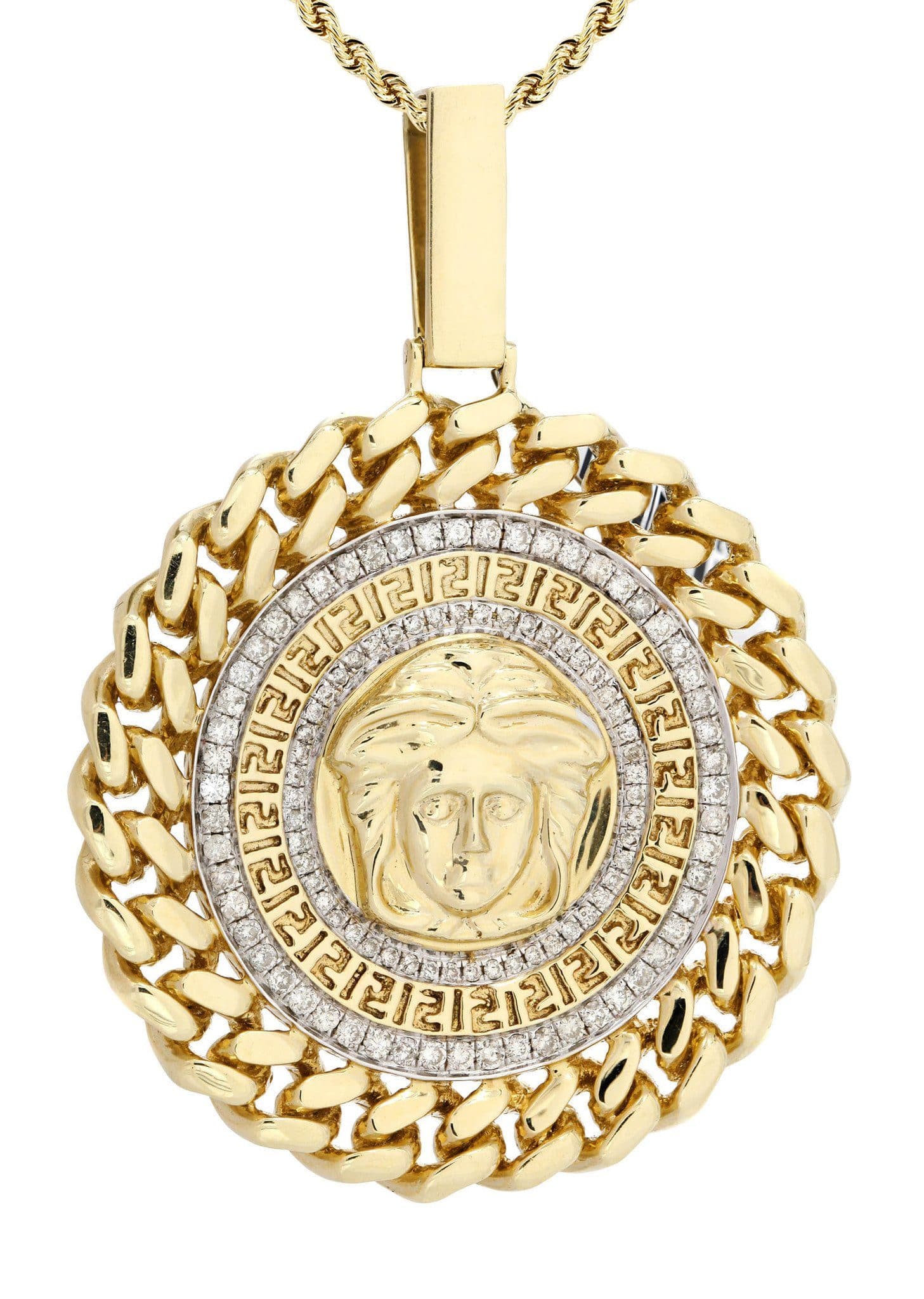 14 Yellow Gold Medusa Diamond Necklace  | 1.44 Carats - Image 2