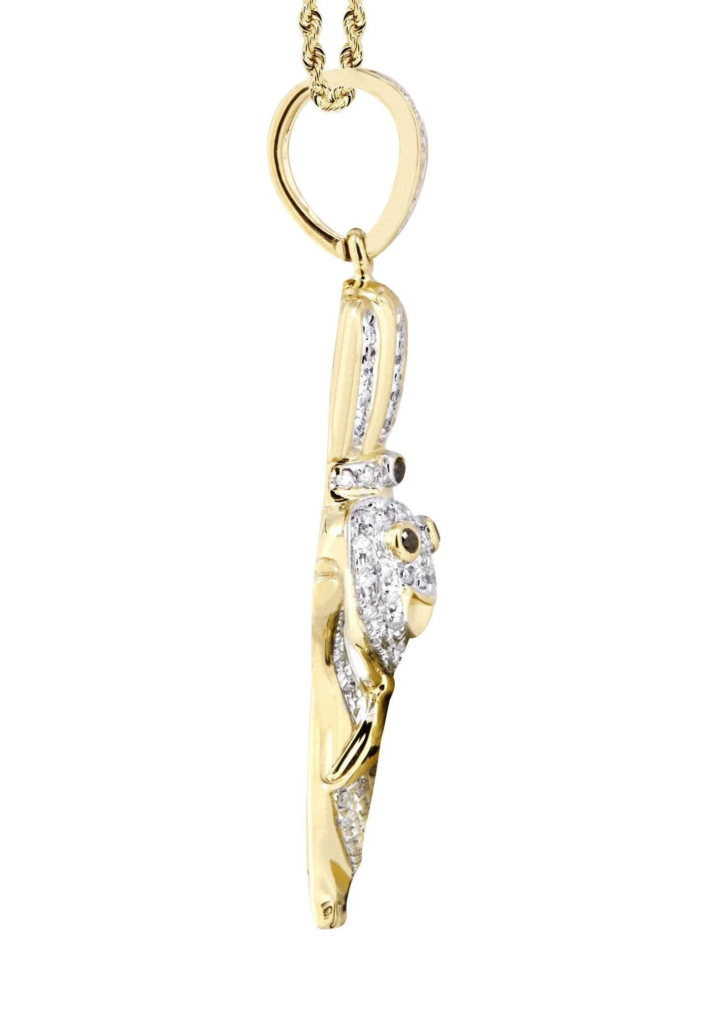 14K Yellow Gold Pillsbury Boy Diamond Necklace  | 0.79 Carats - Image 4