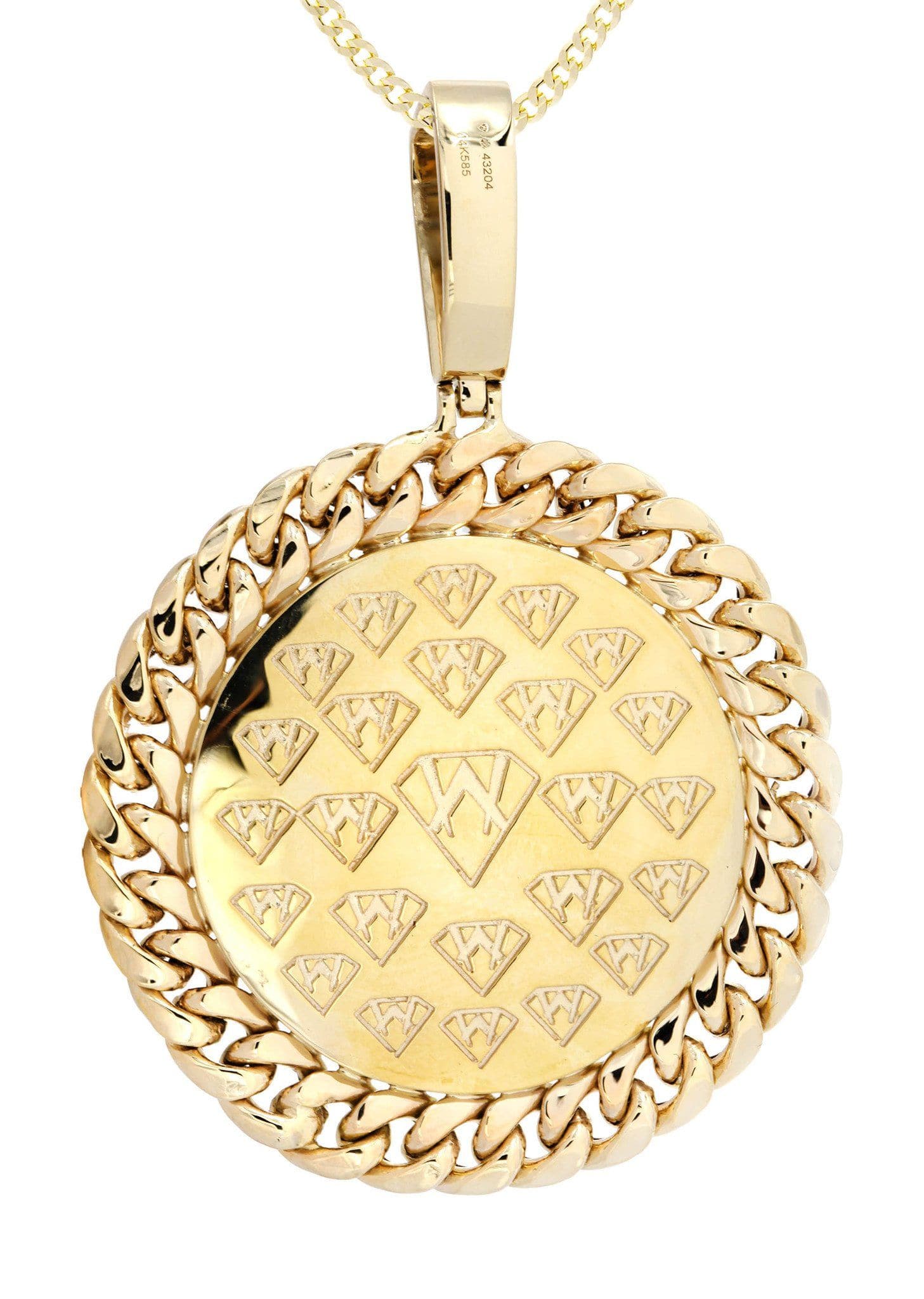 14 Yellow Gold Praying Hands Diamond Necklace | 1.46 Carats - Image 3