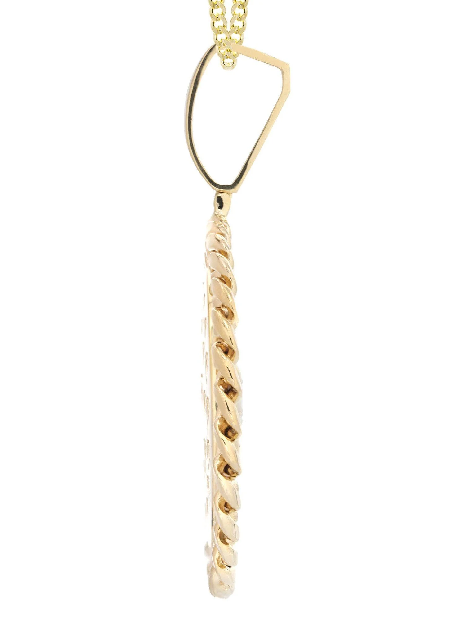 14 Yellow Gold Praying Hands Diamond Necklace | 1.46 Carats - Image 4