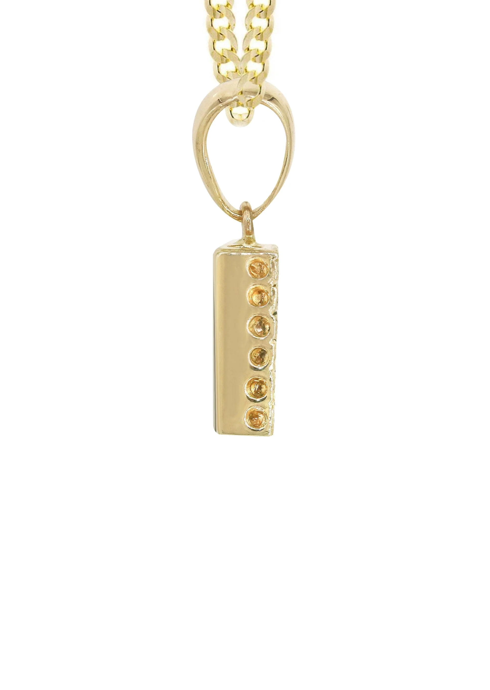 14K Gold Diamond  Initial Pendant and Cuban Chain .50 Carats - Image 5