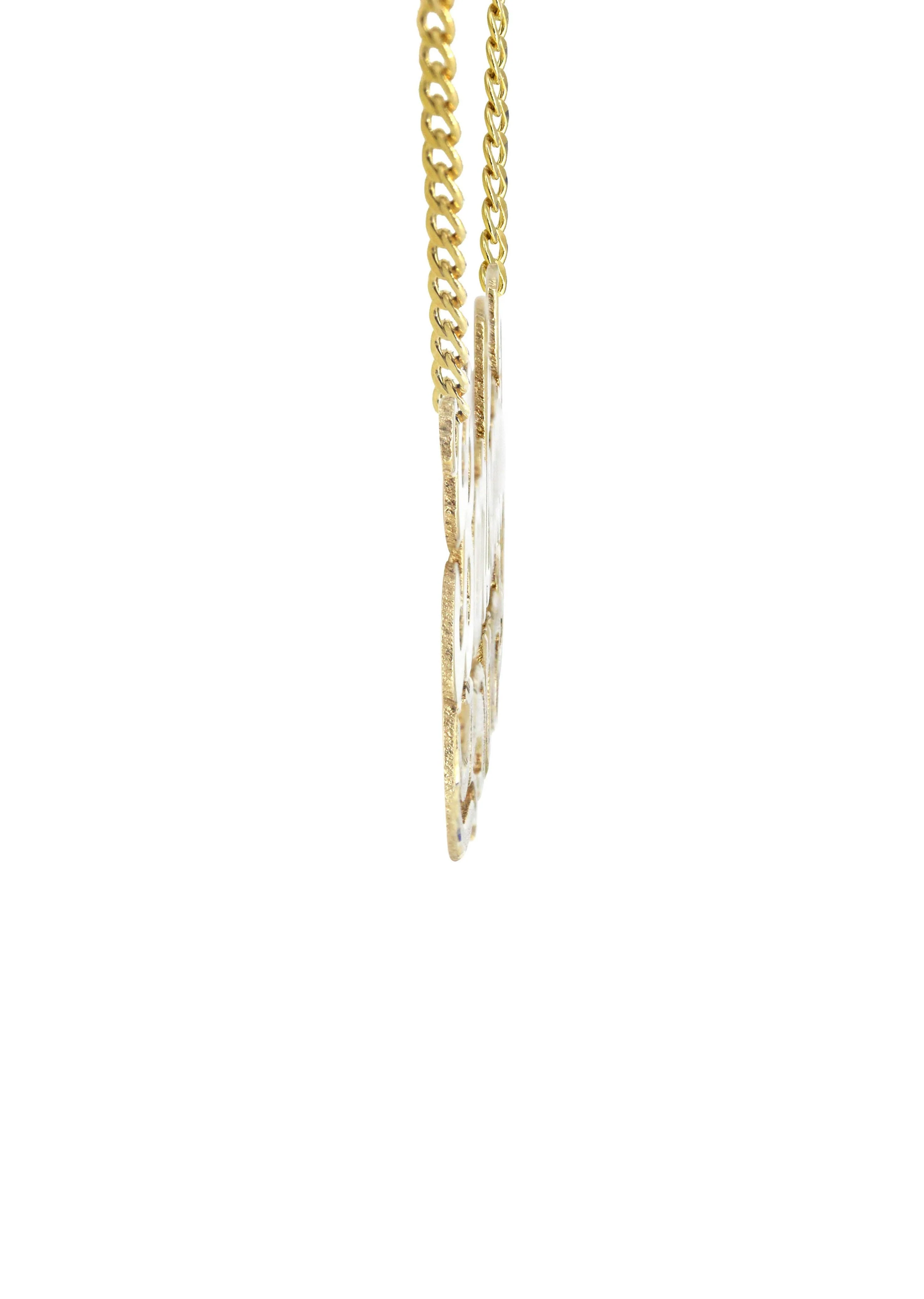 14K Gold  Diamond Cut Heart Name Plate Necklace | Style #59 - Image 3