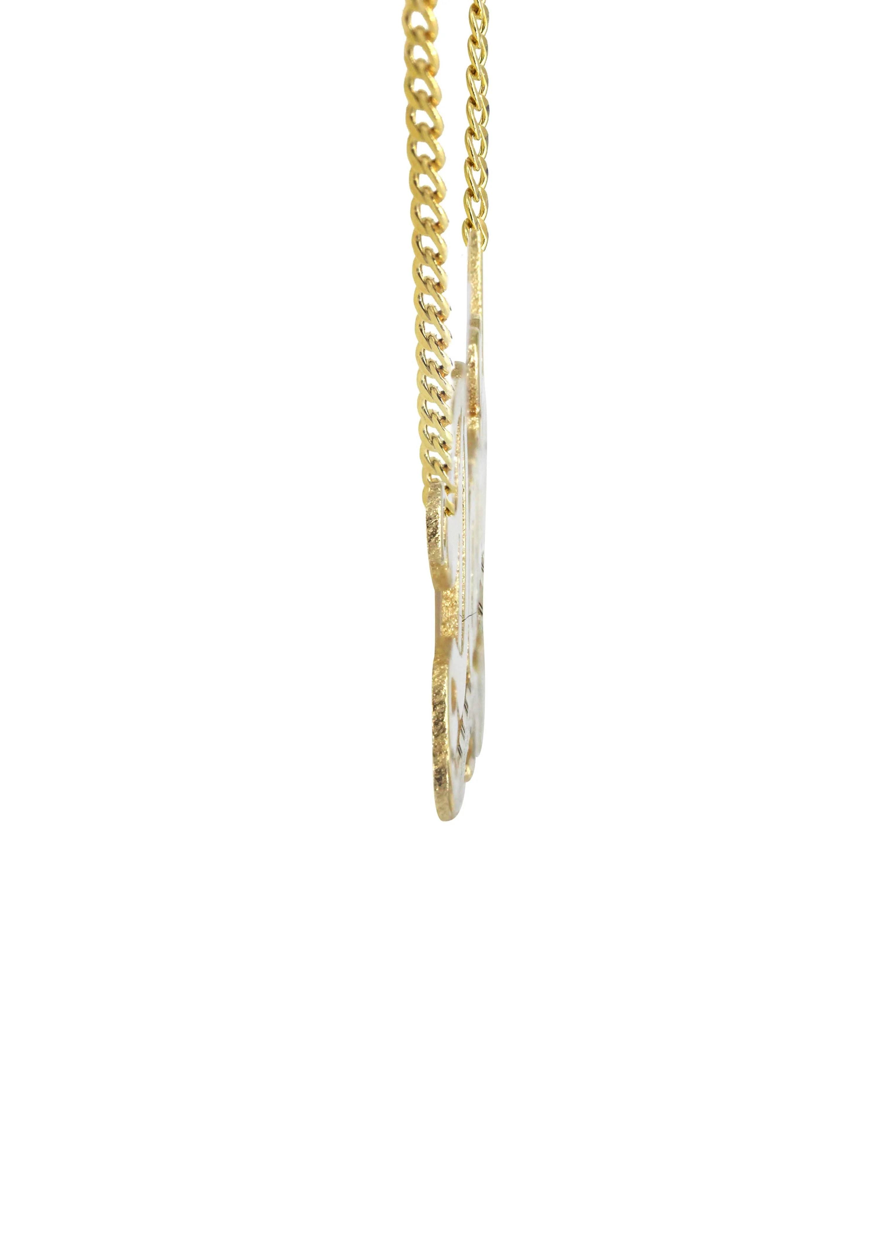 14K Gold  Diamond Cut Heart Name Plate Necklace | Style #69 - Image 3
