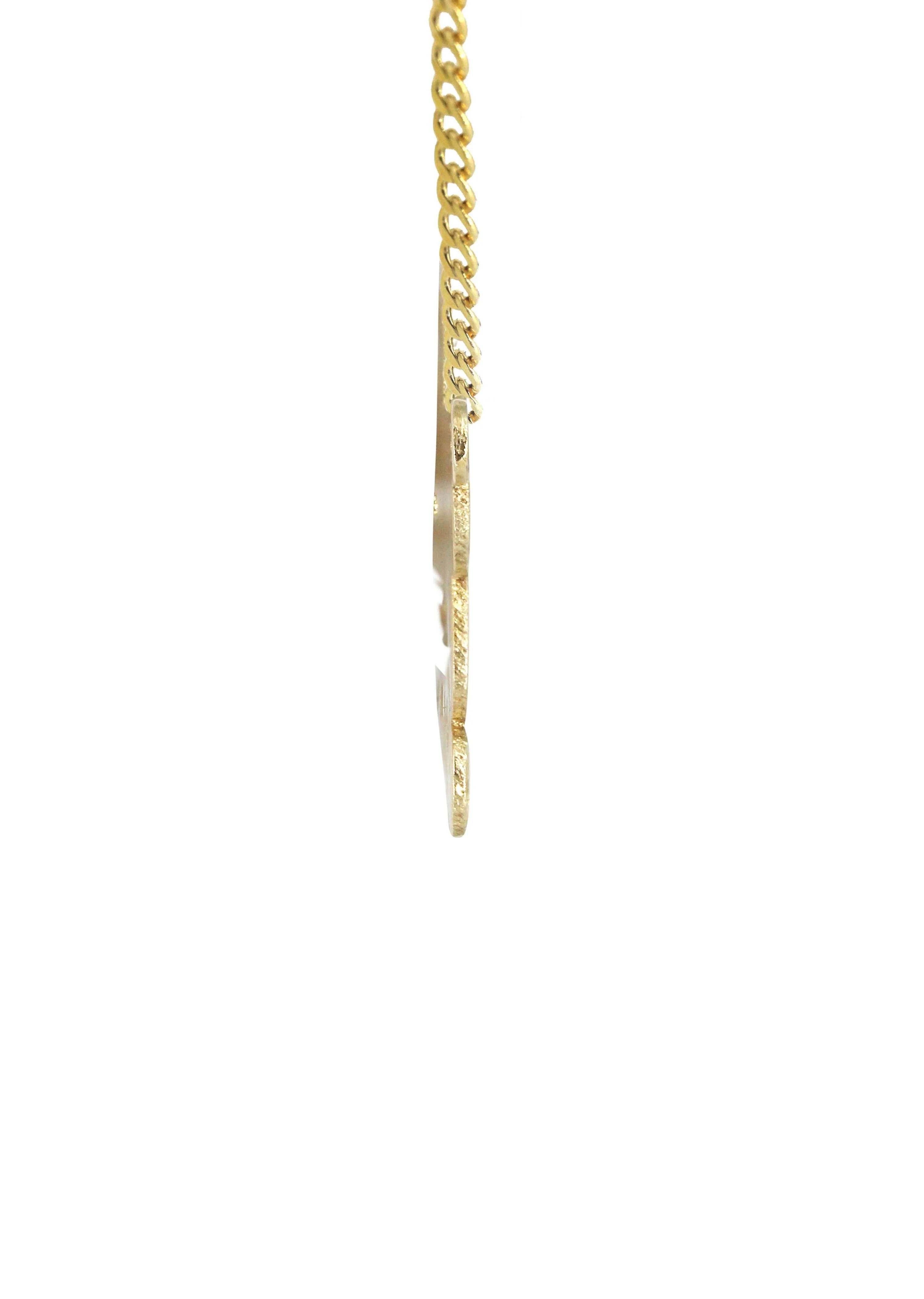 14K Gold  Diamond Cut Heart Name Plate Necklace | Style #124 - Image 3