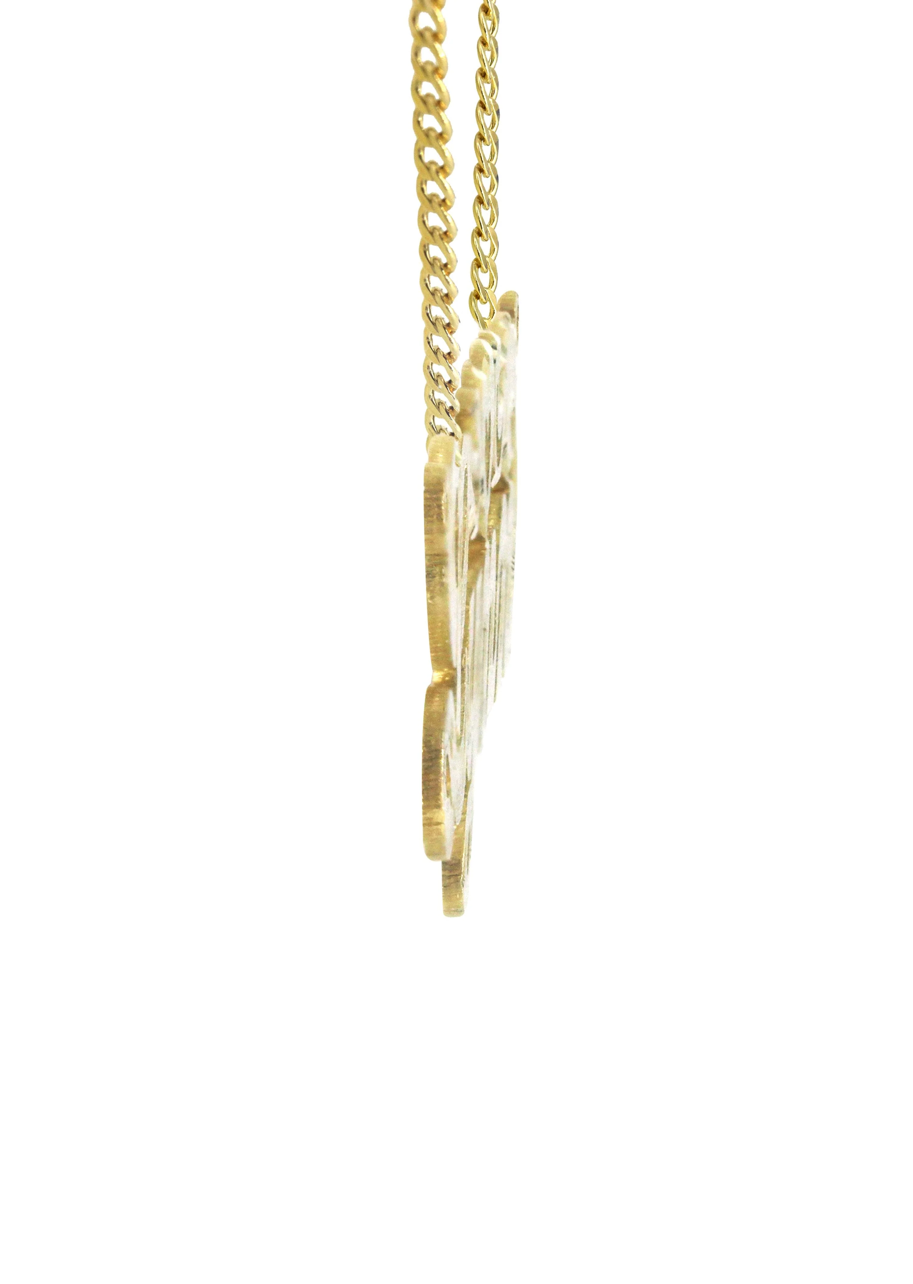 14K Gold Diamond Cut Heart Name Plate Necklace | Style #83 - Image 3