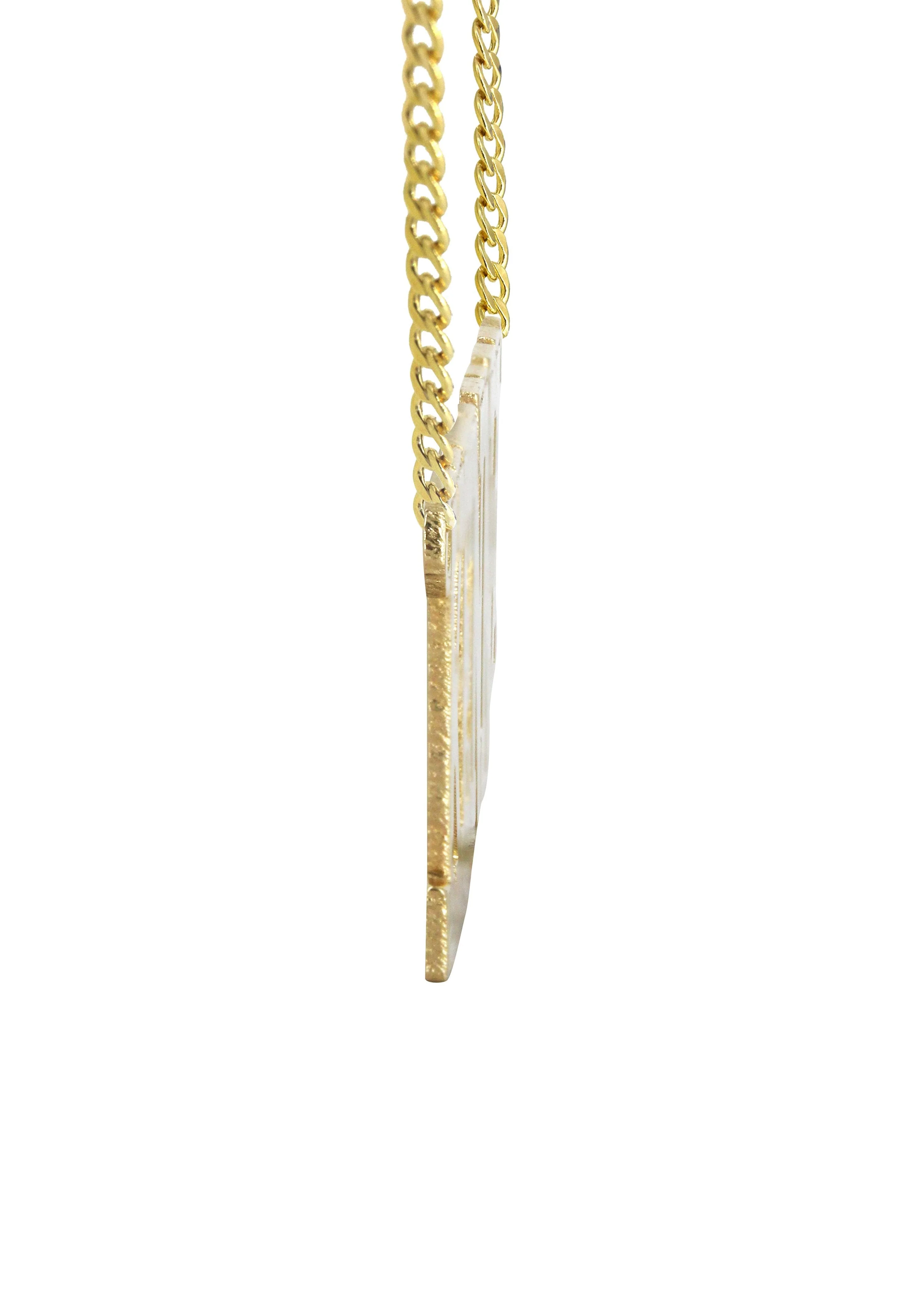 14K Gold  Diamond Cut Name Plate Necklace | Style #46 - Image 3