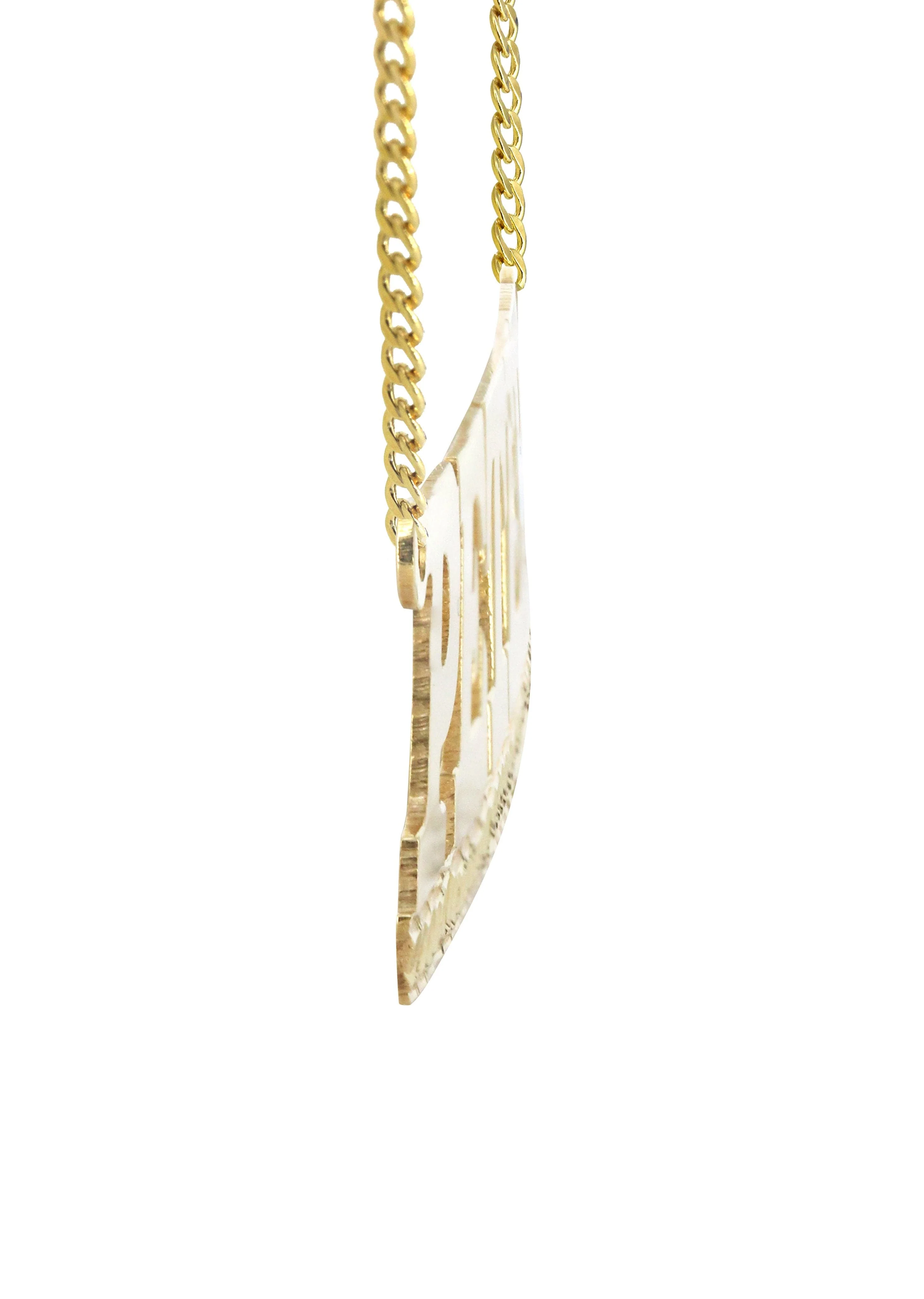 14K Gold  Diamond Cut Name Plate Necklace | Style #93 - Image 3