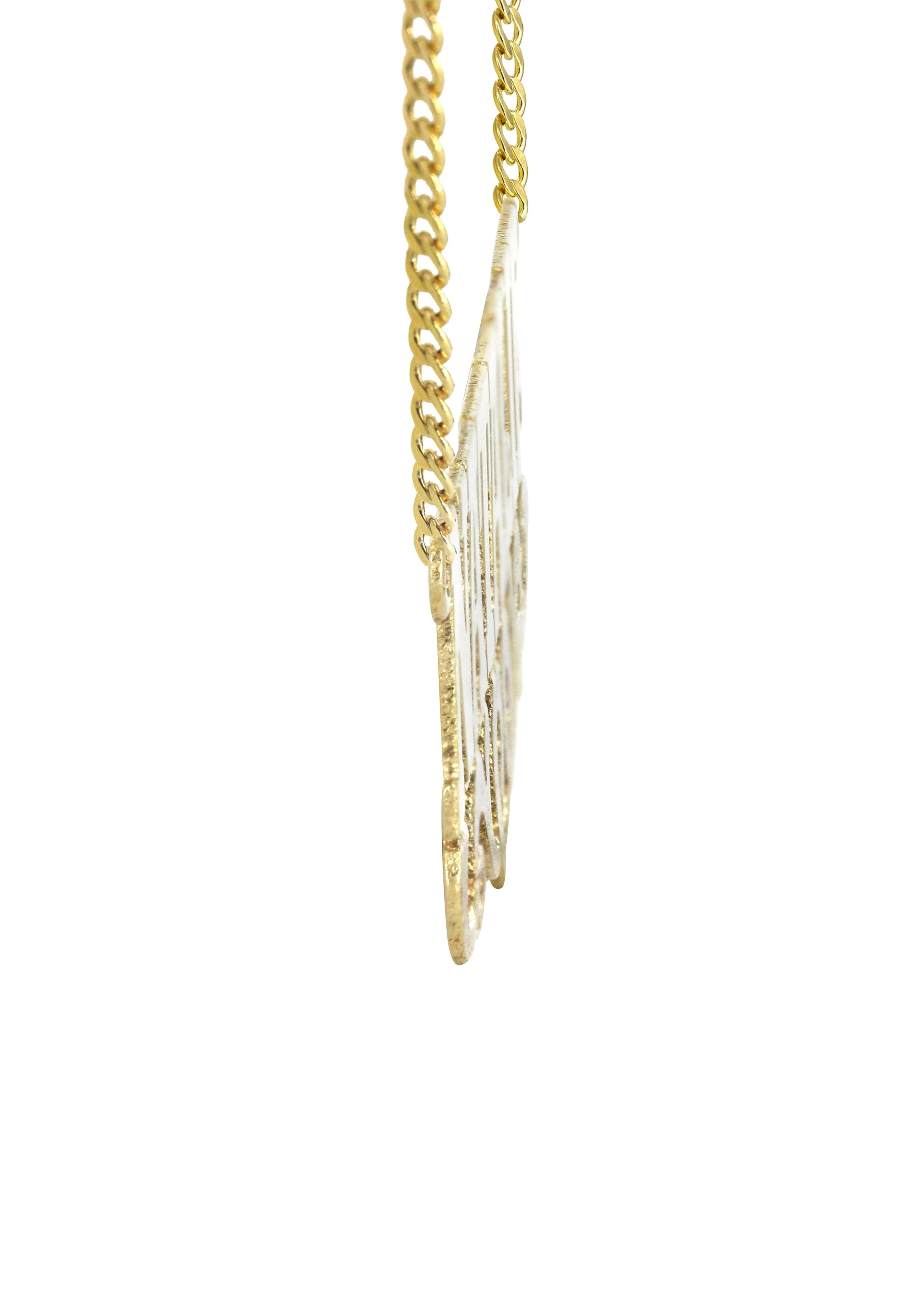 14K Gold  Diamond Cut Name Plate Necklace | Style #120 - Image 3