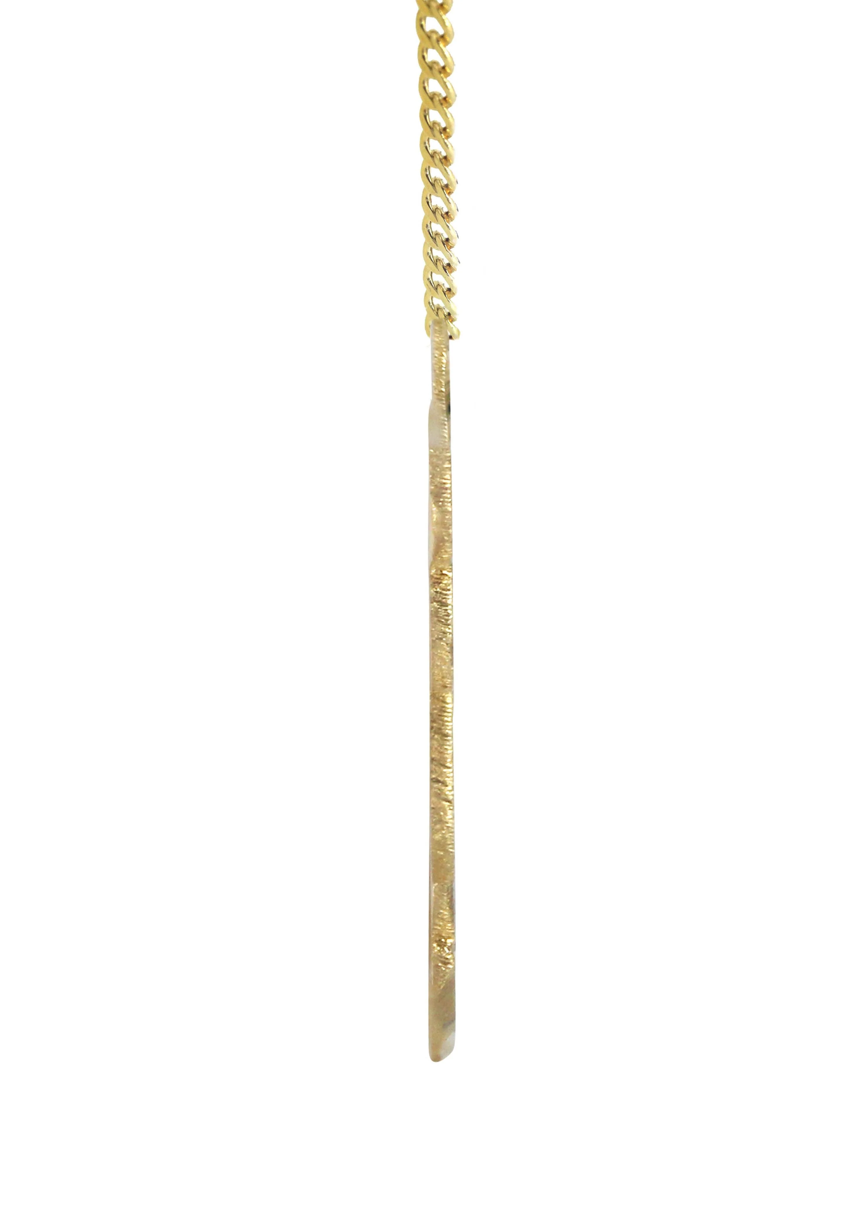 14K Gold  Diamond Cut Name Plate Necklace | Style #8 - Image 3