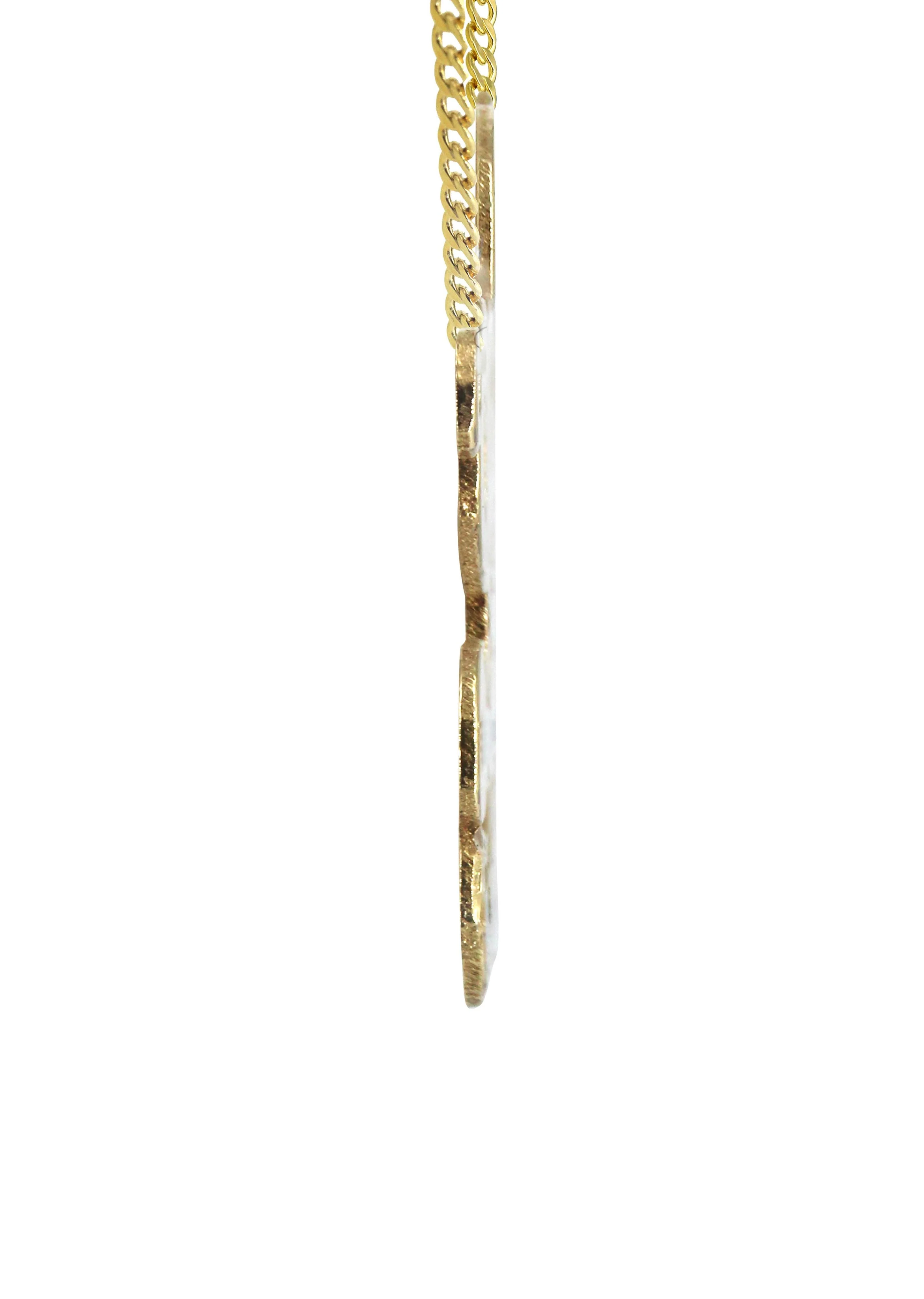 14K Gold  Diamond Cut Name Plate Necklace | Style #43 - Image 3