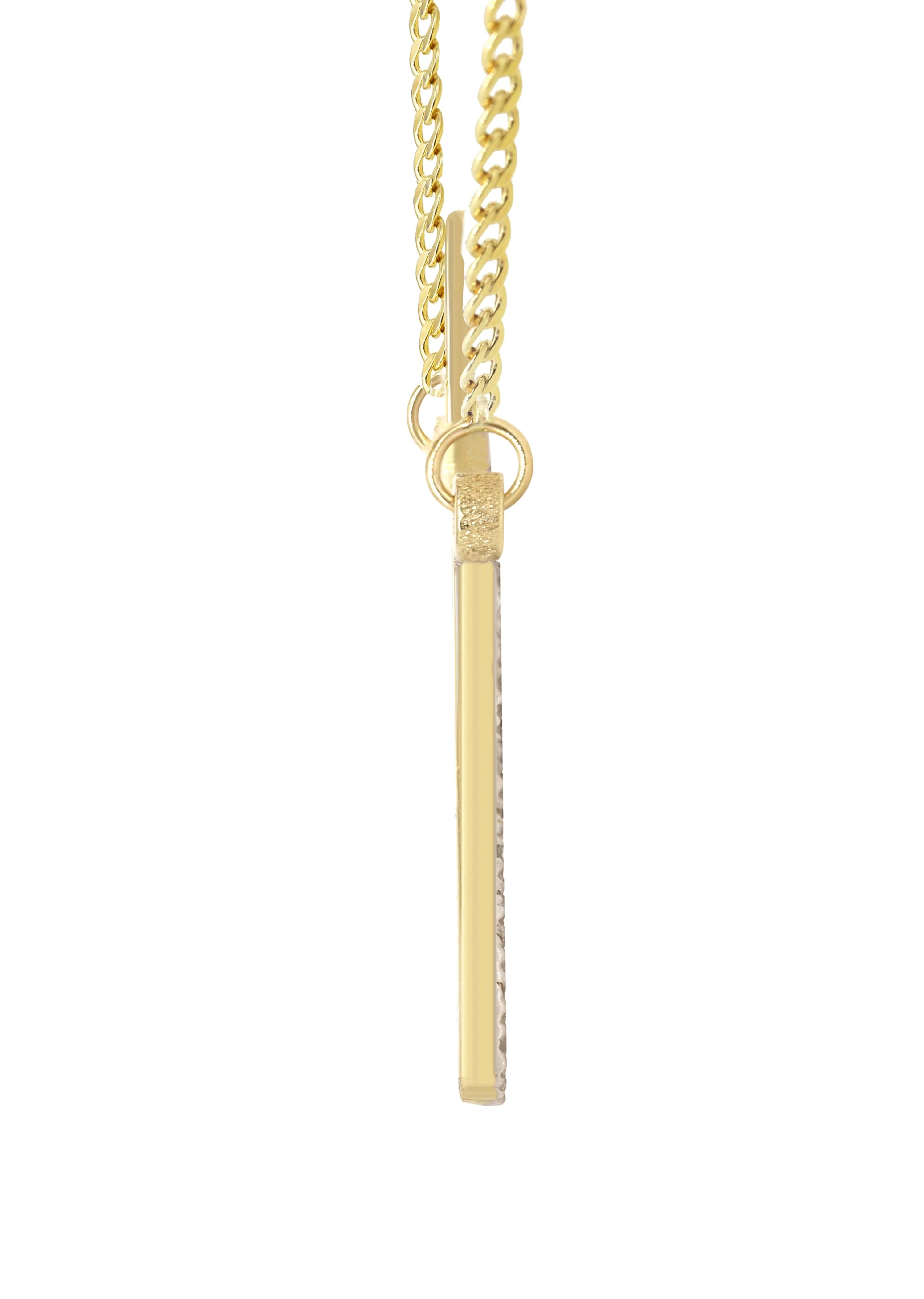 14K Gold  Full Diamond Script Name Plate Necklace | Style #6 - Image 4