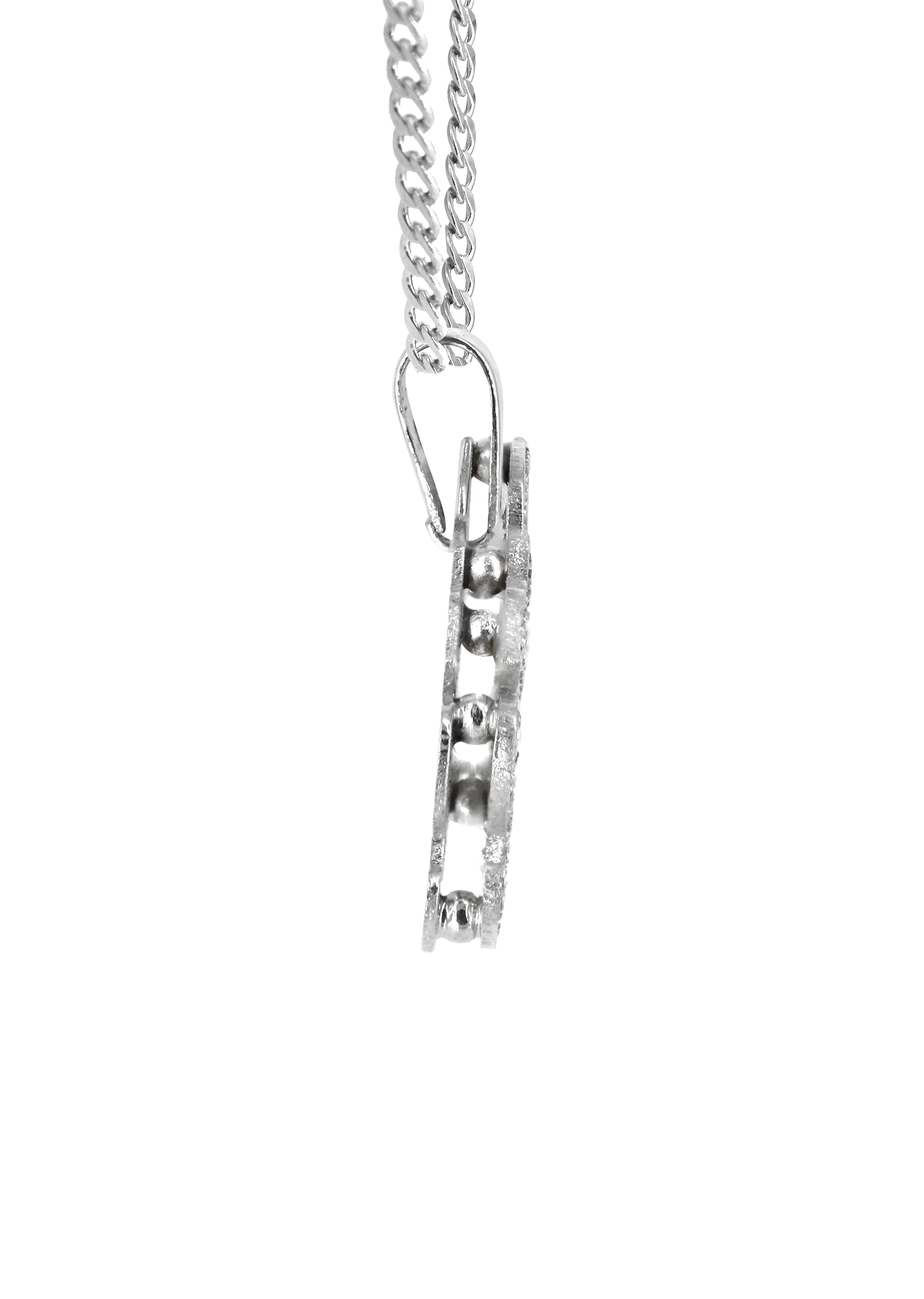 14K Gold  Diamond Cut with Diamonds Name Plate Necklace | Style #2 - Image 3