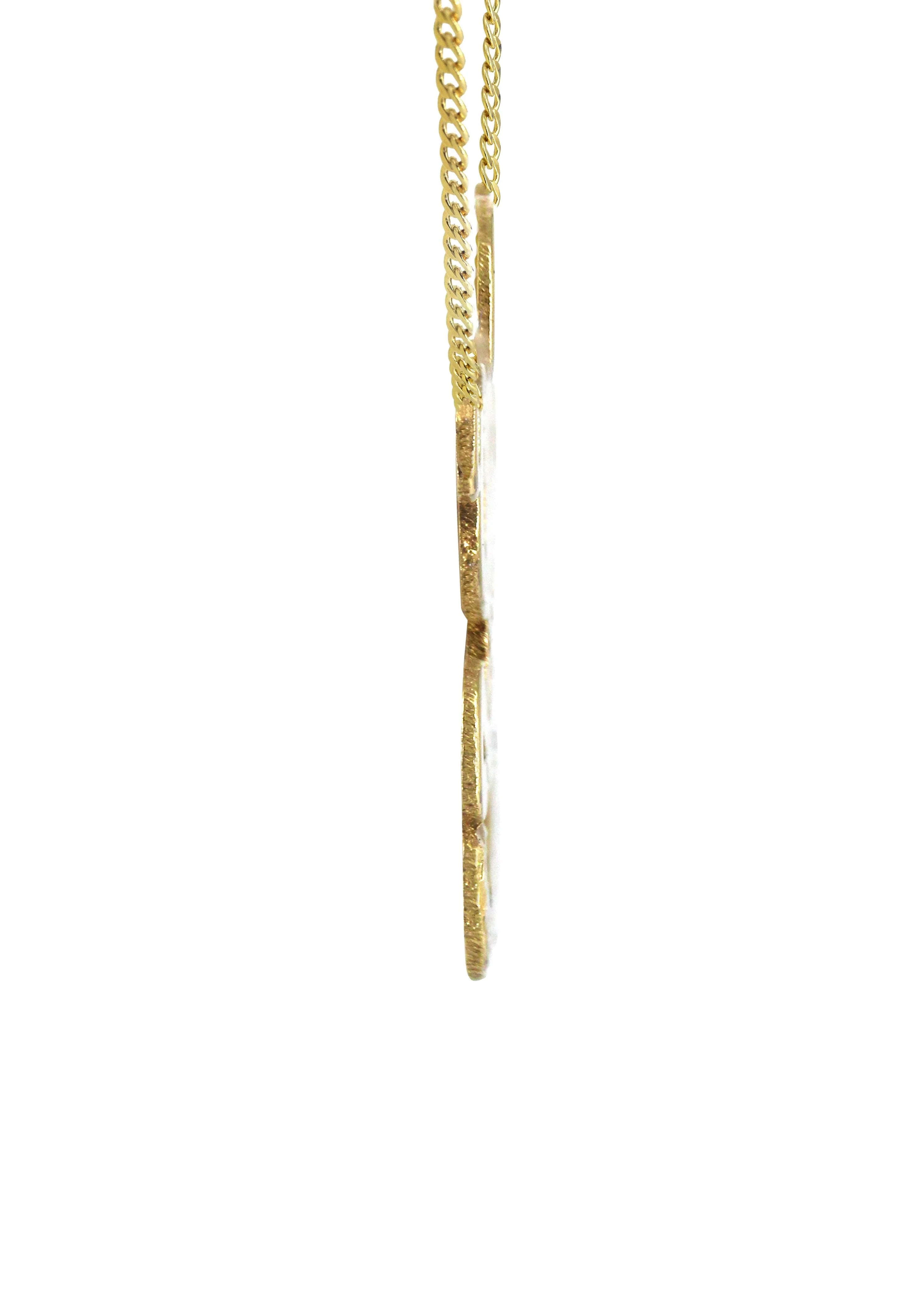 14K Gold  Diamond Heart Name Plate Necklace | Style #51 - Image 3