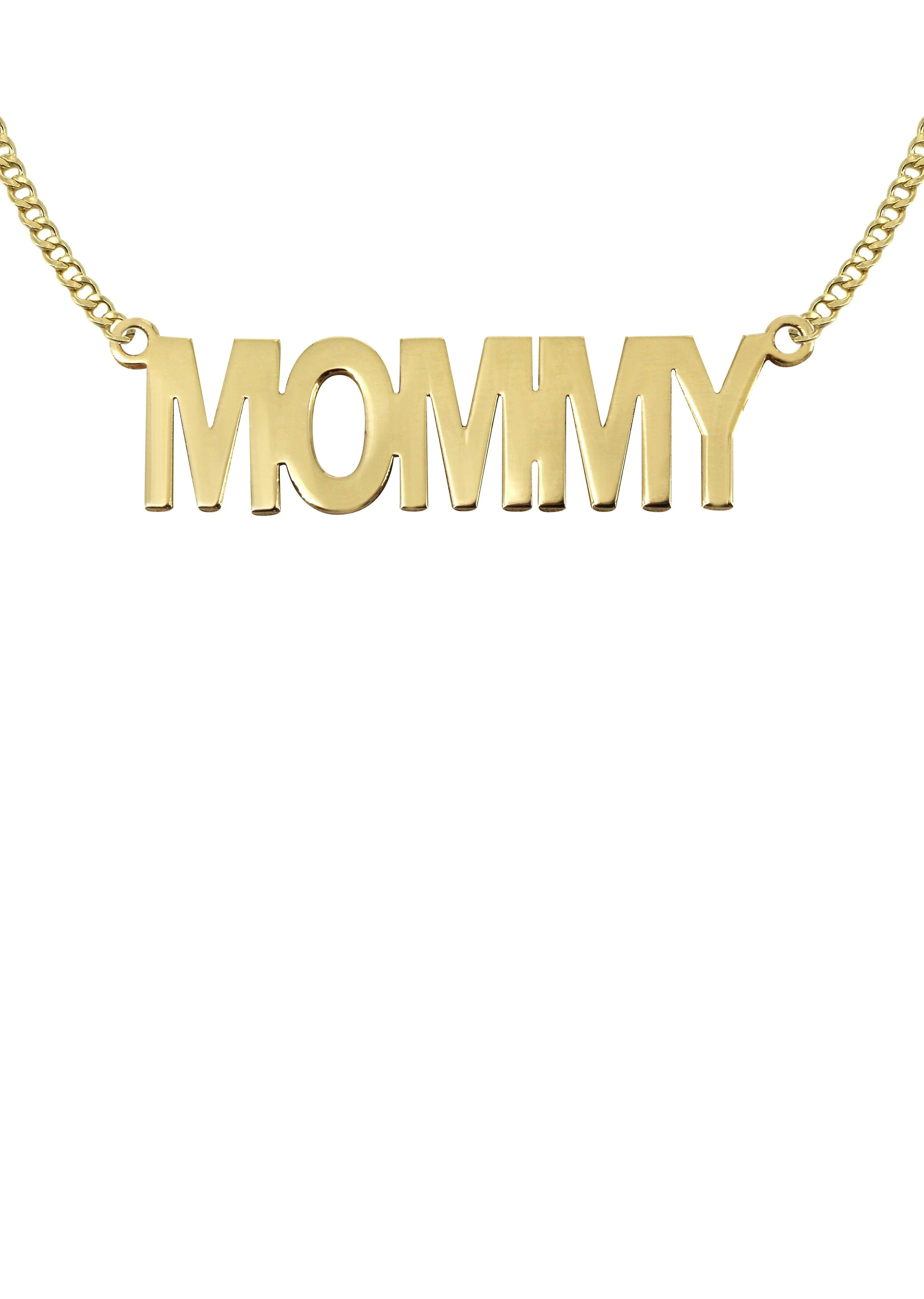 14K Gold Mommy Name Plate Necklace | Style #122