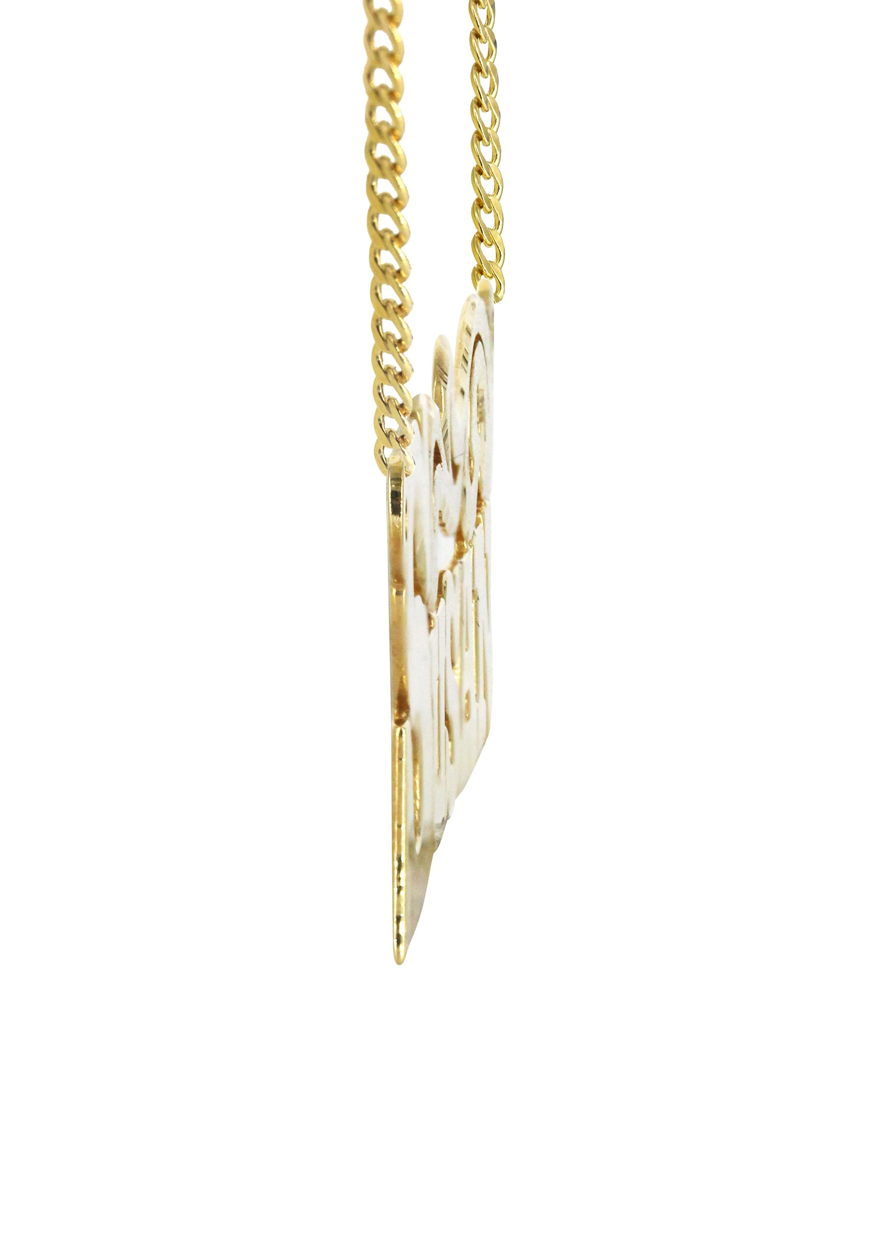 14K Gold  Name Diamond Cut Name Plate Necklace | Style #80 - Image 3