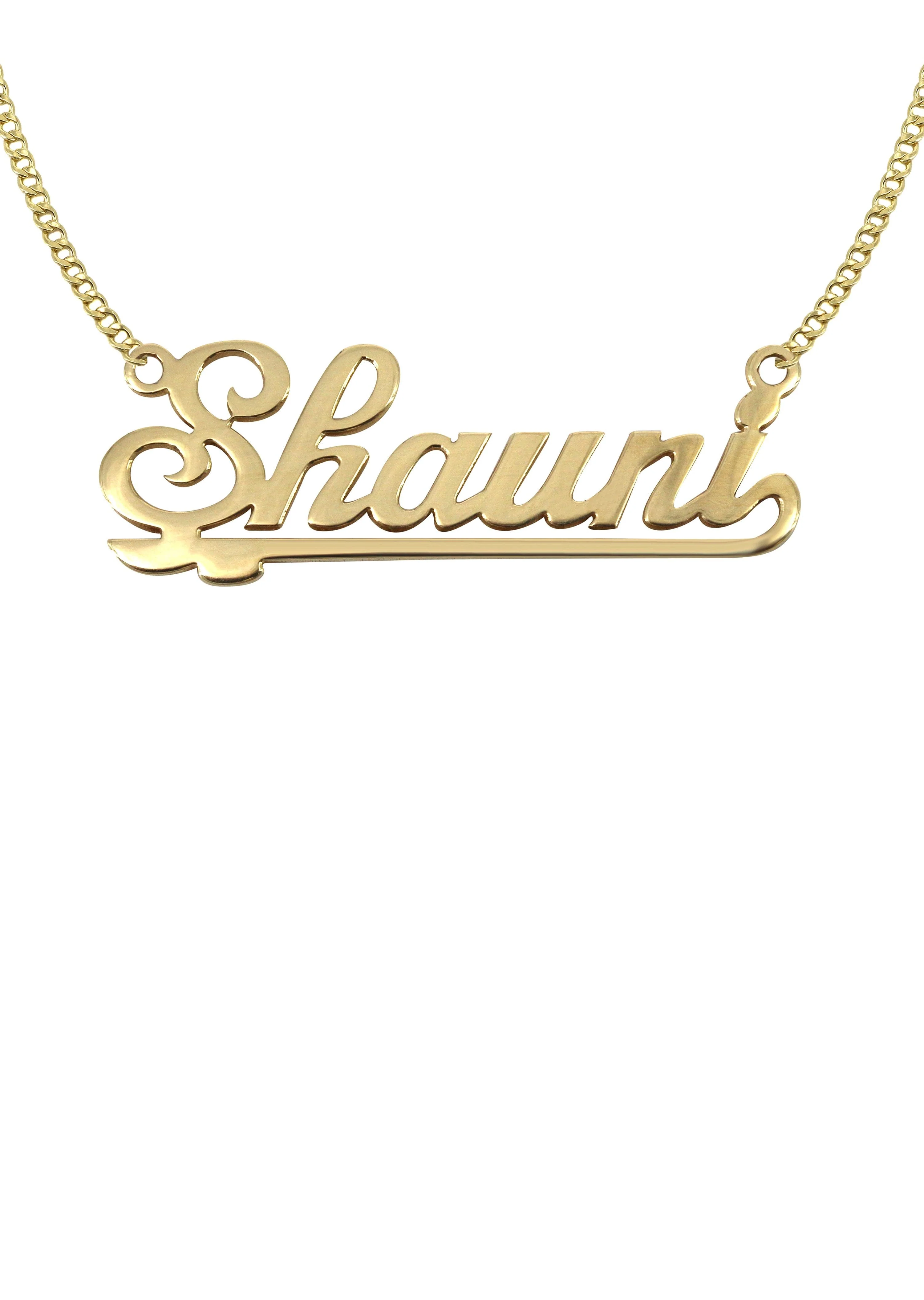 14K Gold Plain Gold Name Plate Necklace | Style #52